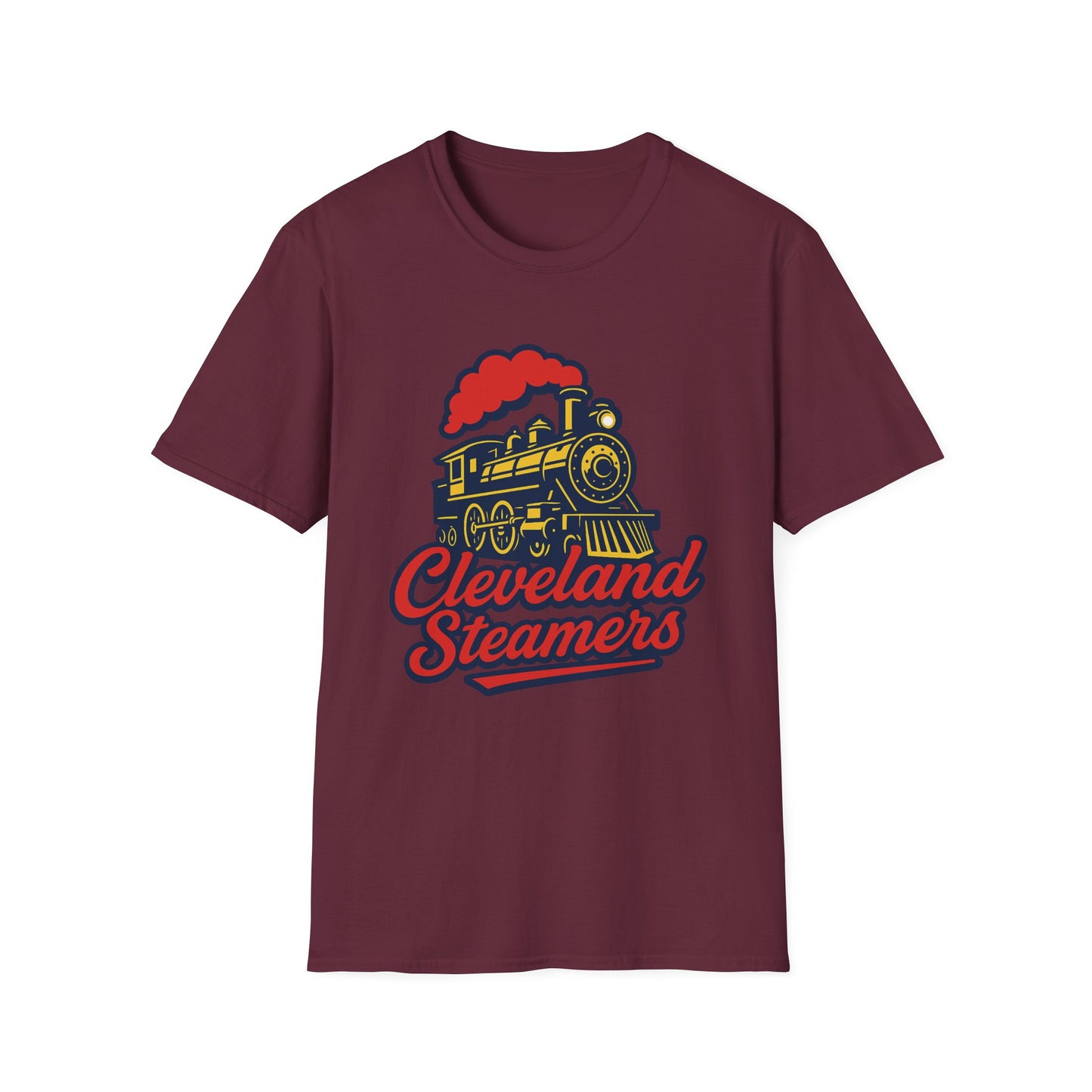Cleveland Steamers Funny Train T Shirt Retro Sports Parody Tee Gift for Cleveland Fans Gag Shirt Locomotive Joke Apparel for Adults