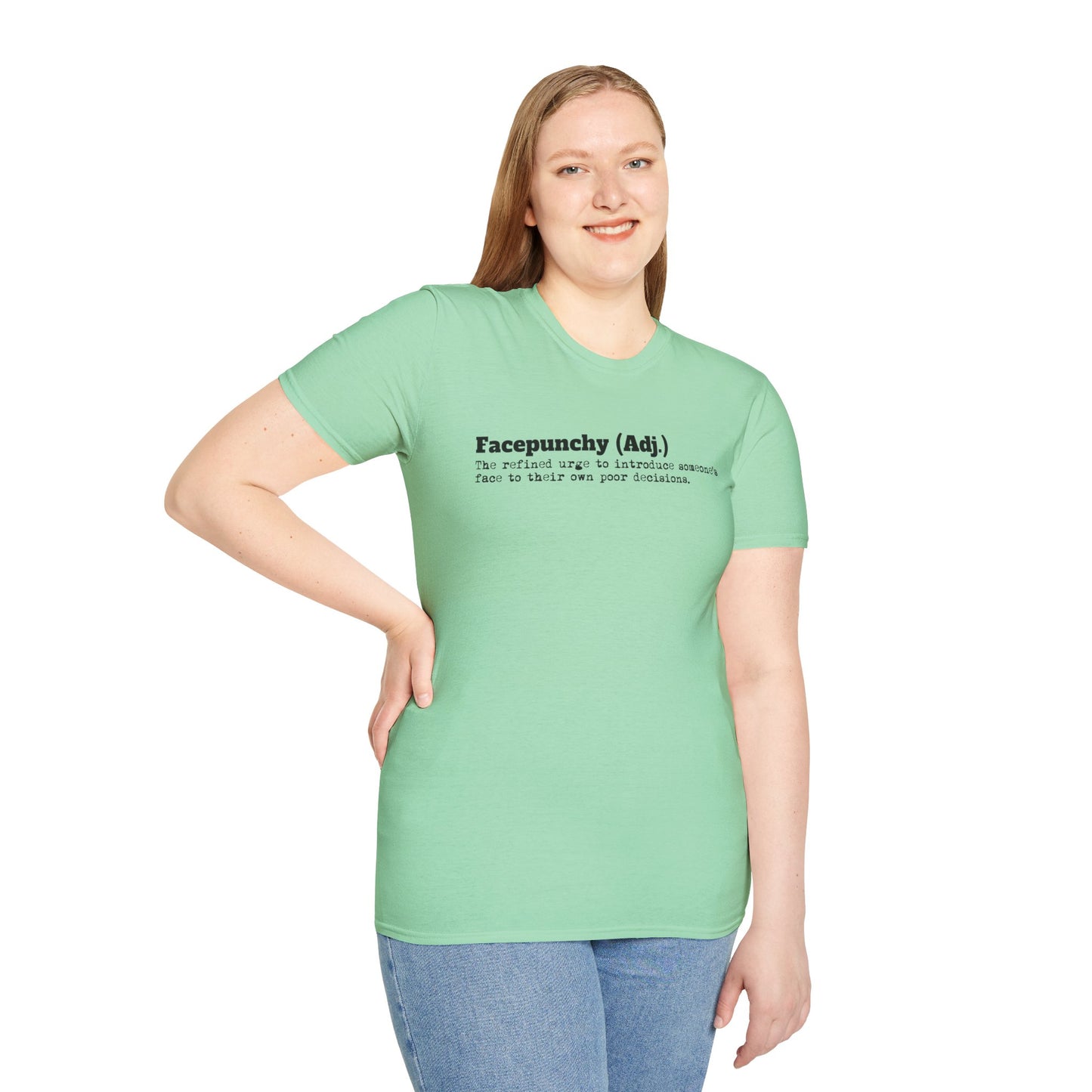 Facepunchy Definition T-Shirt Sarcastic Text Tee Funny Dictionary Shirt for Snarky People Gift for Coworkers with Attitude Passive Aggressive Humor