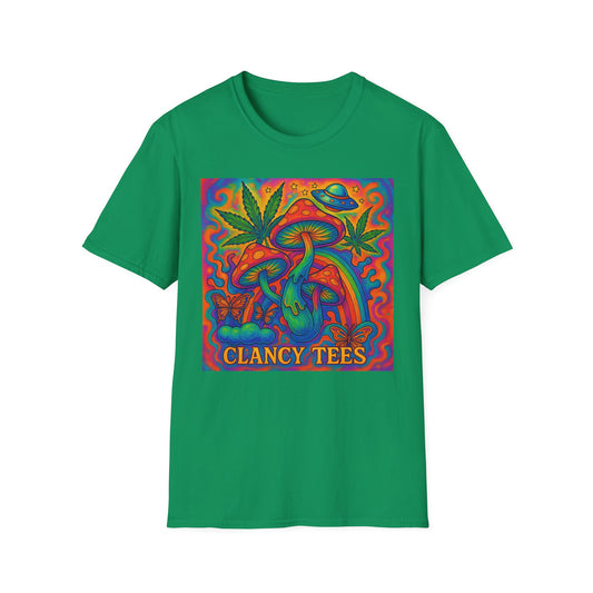 Colorful Psychedelic T-Shirt, Fun Graphic Tee for Music Festivals, Unique Gift for Friends, Retro Style Shirt, Unisex Softstyle Tee