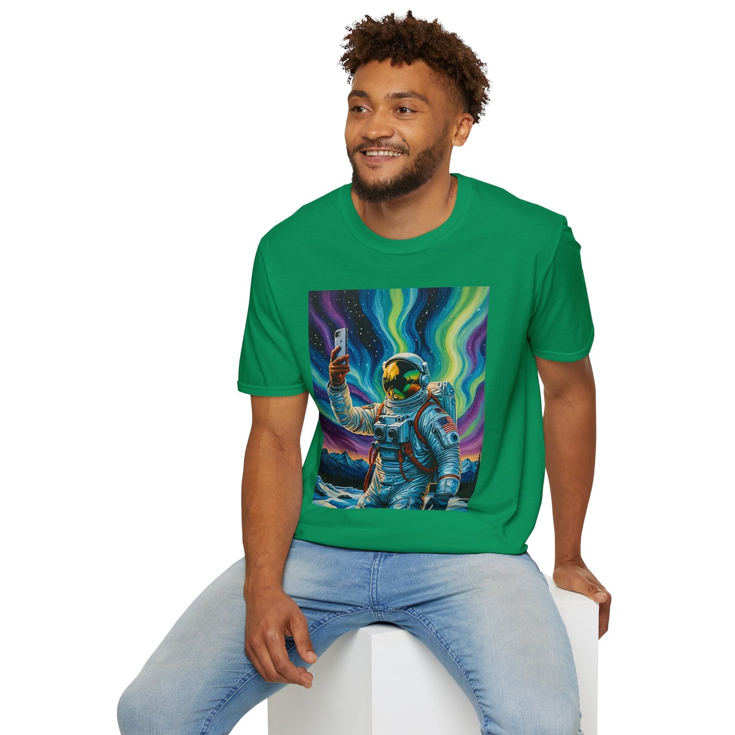 Vibrant Astronaut T-Shirt - Cosmic Vibes, Space Lover Gift, Unisex Casual Wear, Unique Graphic Tee, Festival Fashion