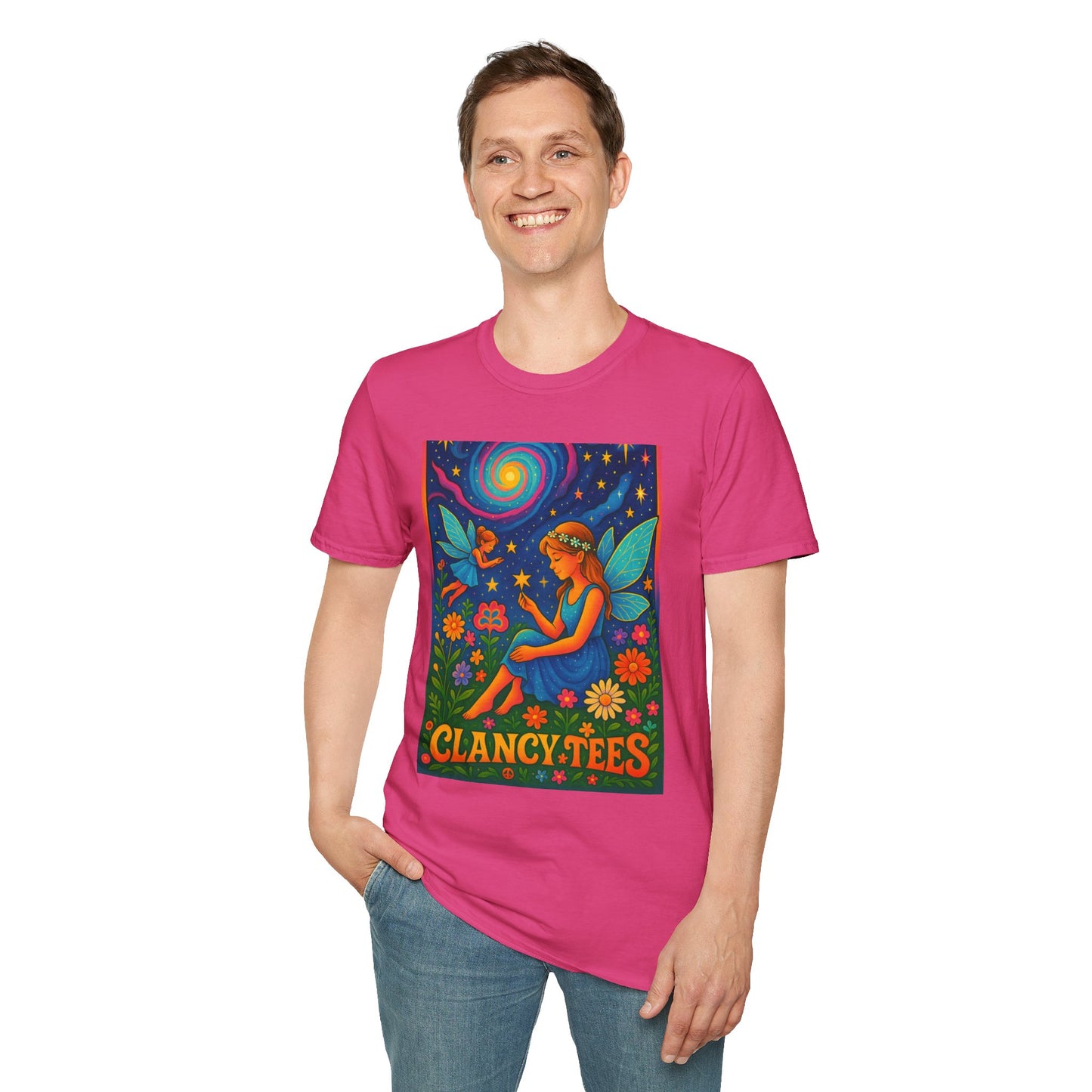 Fairy Garden T-Shirt Whimsical Fantasy Graphic Tee Cosmic Nature Shirt Gift for Dreamers Gift for Fairy Lovers Vibrant Magical Artwork