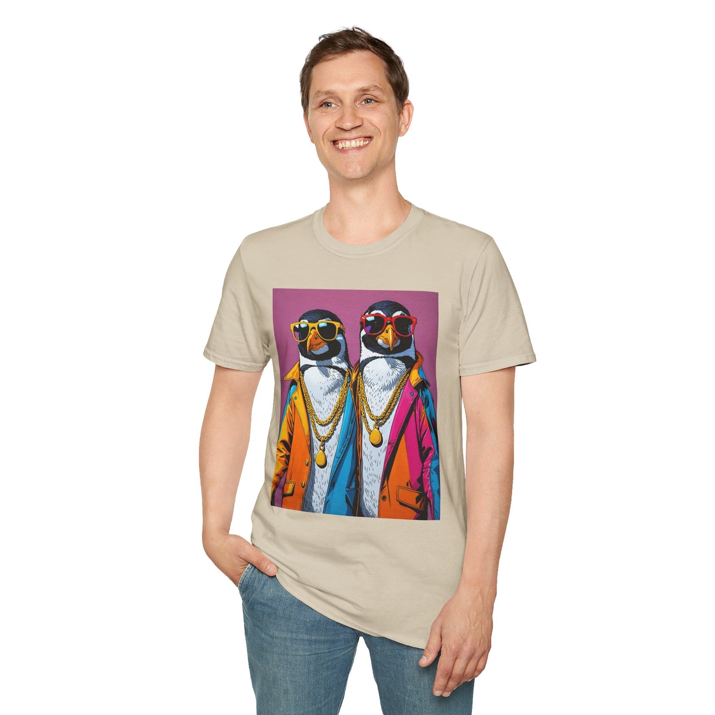 Cool Penguin Shirt – Funny Hip Hop Penguin Graphic Tee – Gift for Animal Lovers, Streetwear Fans, and People Who Stay Icy Year-Round