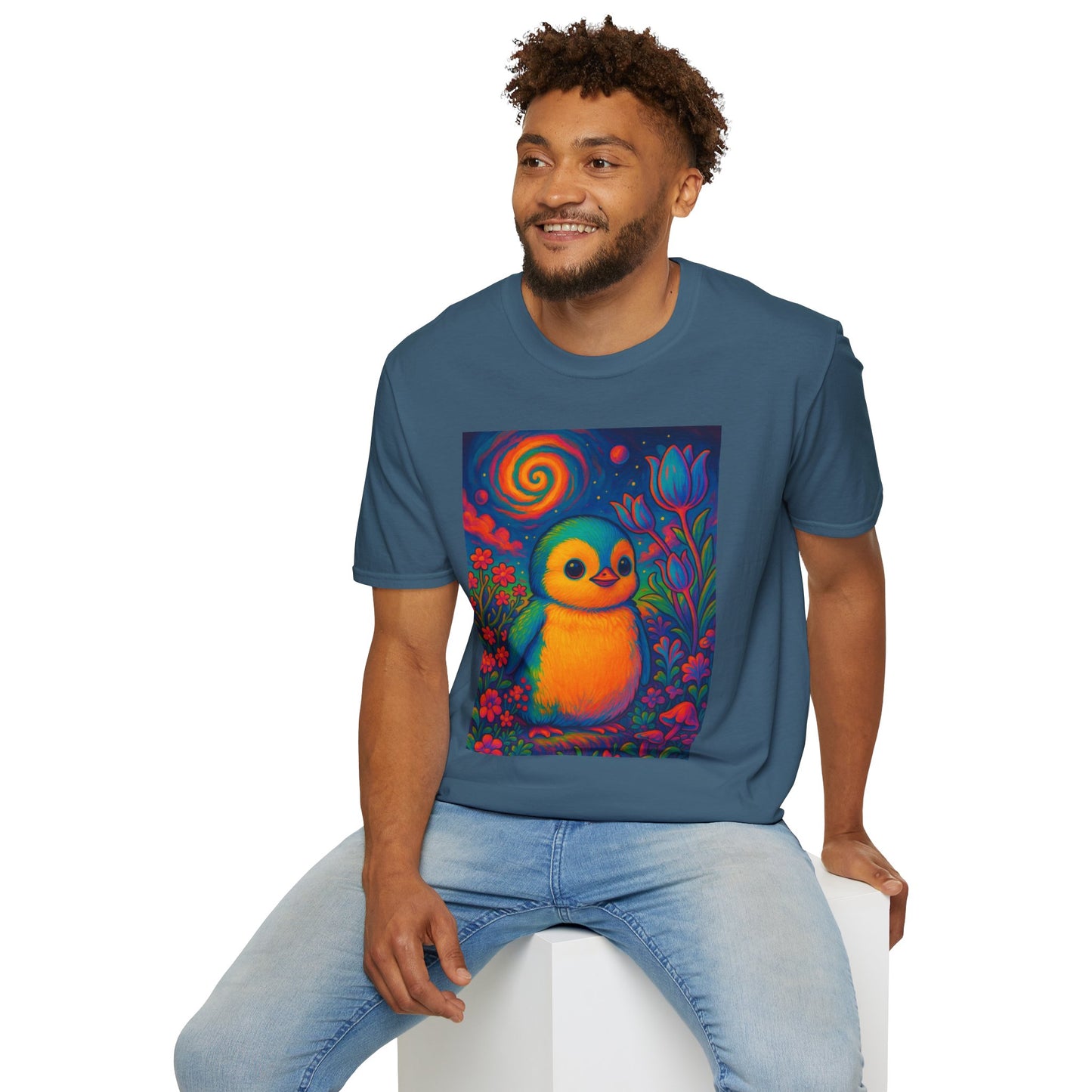 Psychedelic Baby Penguin T-Shirt – Trippy Cute Animal Tee – Gift for Penguin Lovers – Groovy Nature Shirt for Weirdos, Hippies, and Art Freaks