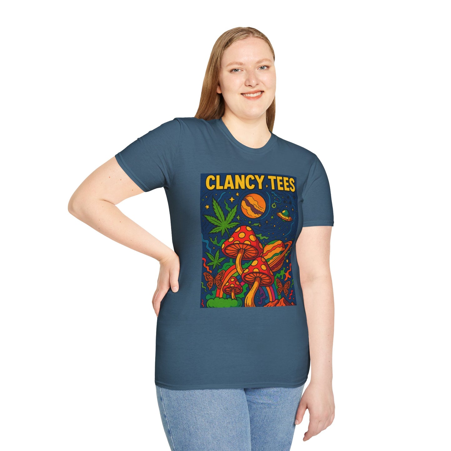 Psychedelic Mushroom T Shirt – Trippy Cosmic Graphic Tee, Stoner Festival Top, Gift for Psychedelic Art Lovers