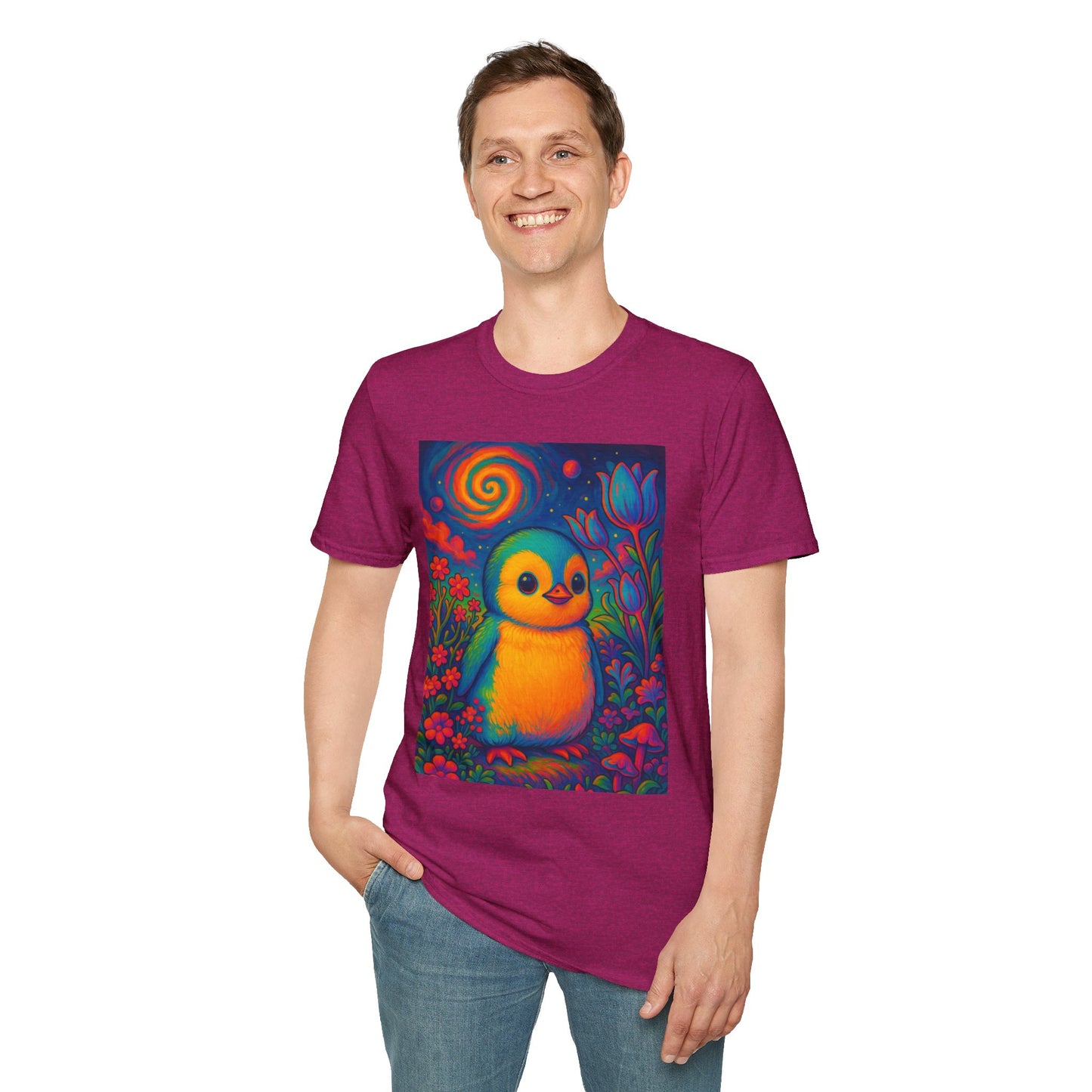 Psychedelic Baby Penguin T-Shirt – Trippy Cute Animal Tee – Gift for Penguin Lovers – Groovy Nature Shirt for Weirdos, Hippies, and Art Freaks