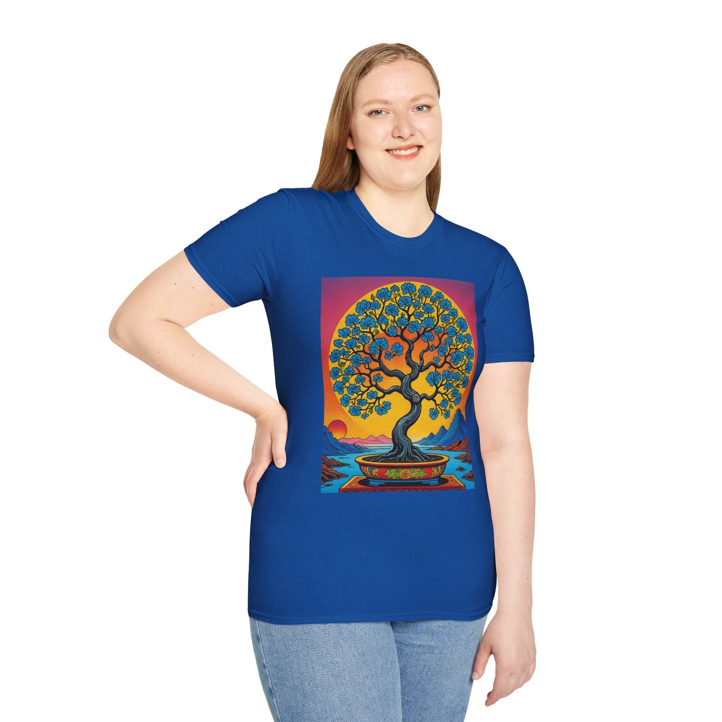 Spiritual Tree Graphic T-Shirt | Unisex Softstyle Tee | Nature Lover Gift | Bohemian Apparel | Yoga Shirt | Eco-Friendly Clothing | Art Tee