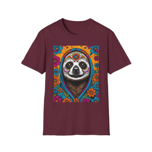 Psychedelic Sloth T Shirt Trippy Animal Graphic Tee Colorful Festival Top Gift for Sloth Lovers