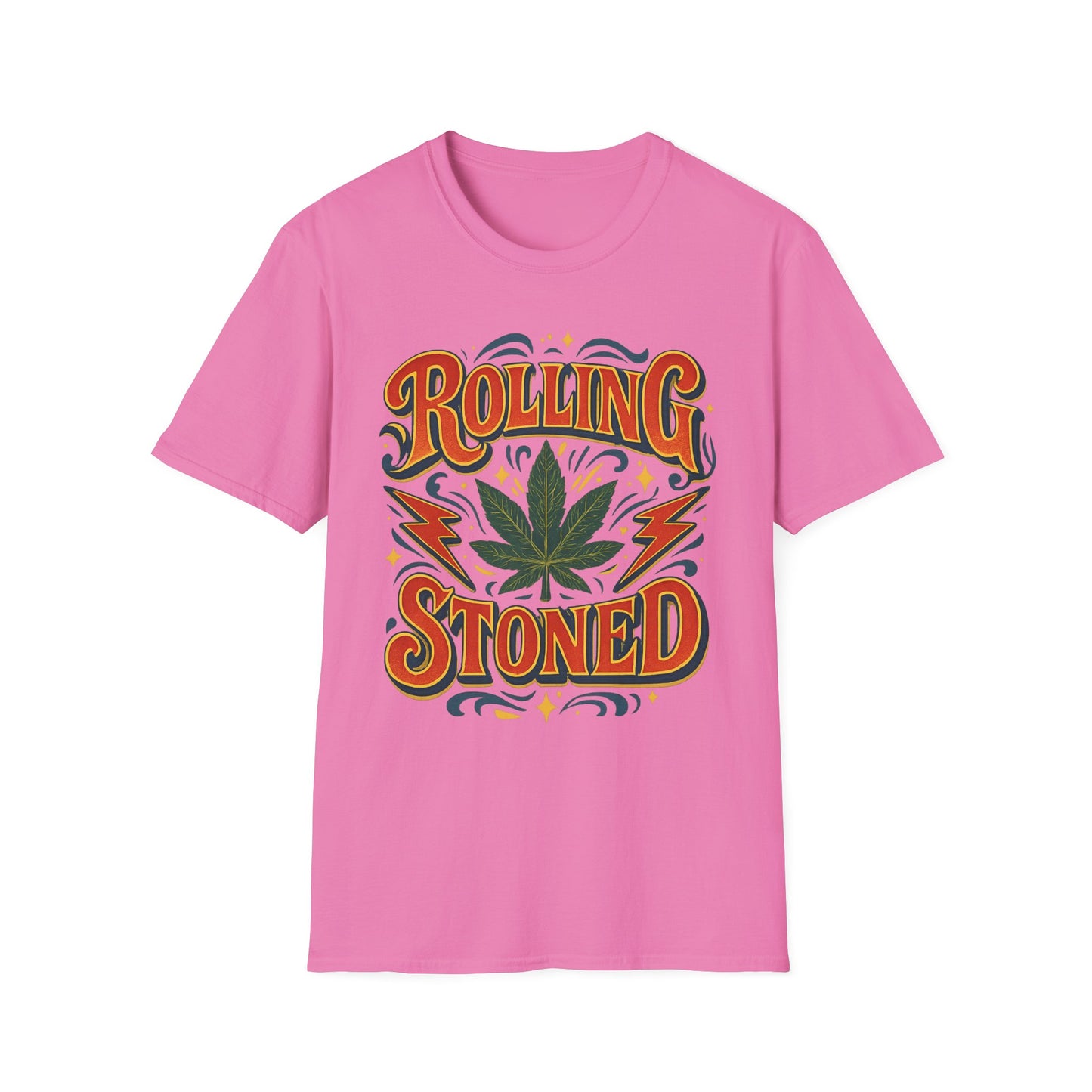 Rolling Stoned Weed Shirt – Funny Cannabis Leaf Tee – Gift for Potheads, 420 Smokers, Stoner Music Fans, and Chill Marijuana Enthusiasts