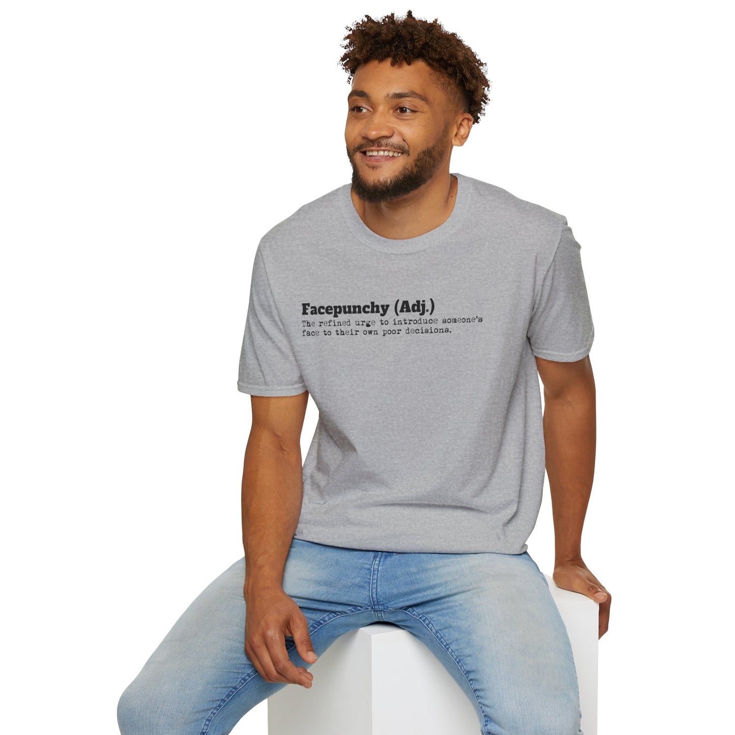 Facepunchy Definition T-Shirt Sarcastic Text Tee Funny Dictionary Shirt for Snarky People Gift for Coworkers with Attitude Passive Aggressive Humor