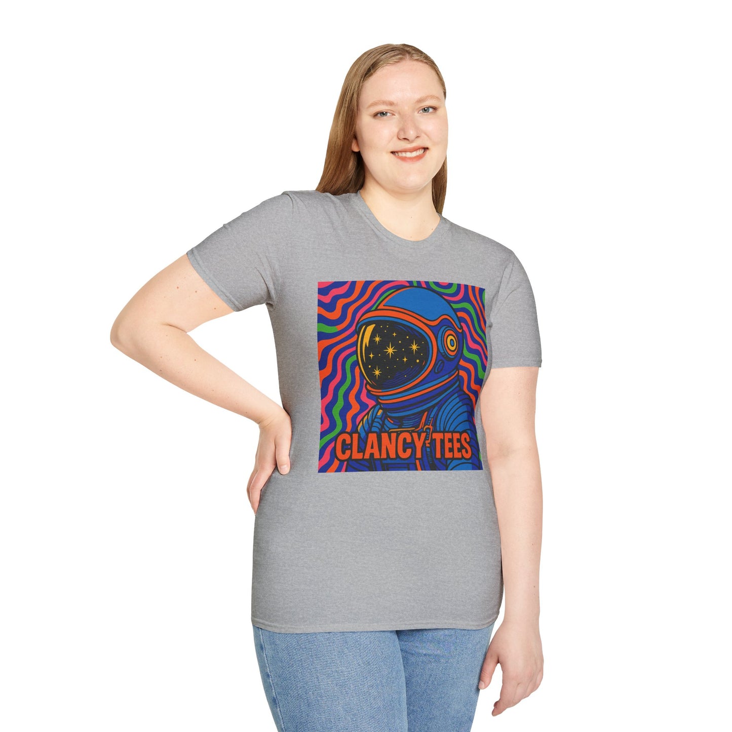 Cosmic Astronaut T-Shirt - Unisex Softstyle Tee, Space Lover Gift, Retro Vibes, Festival Wear, Graphic Tee