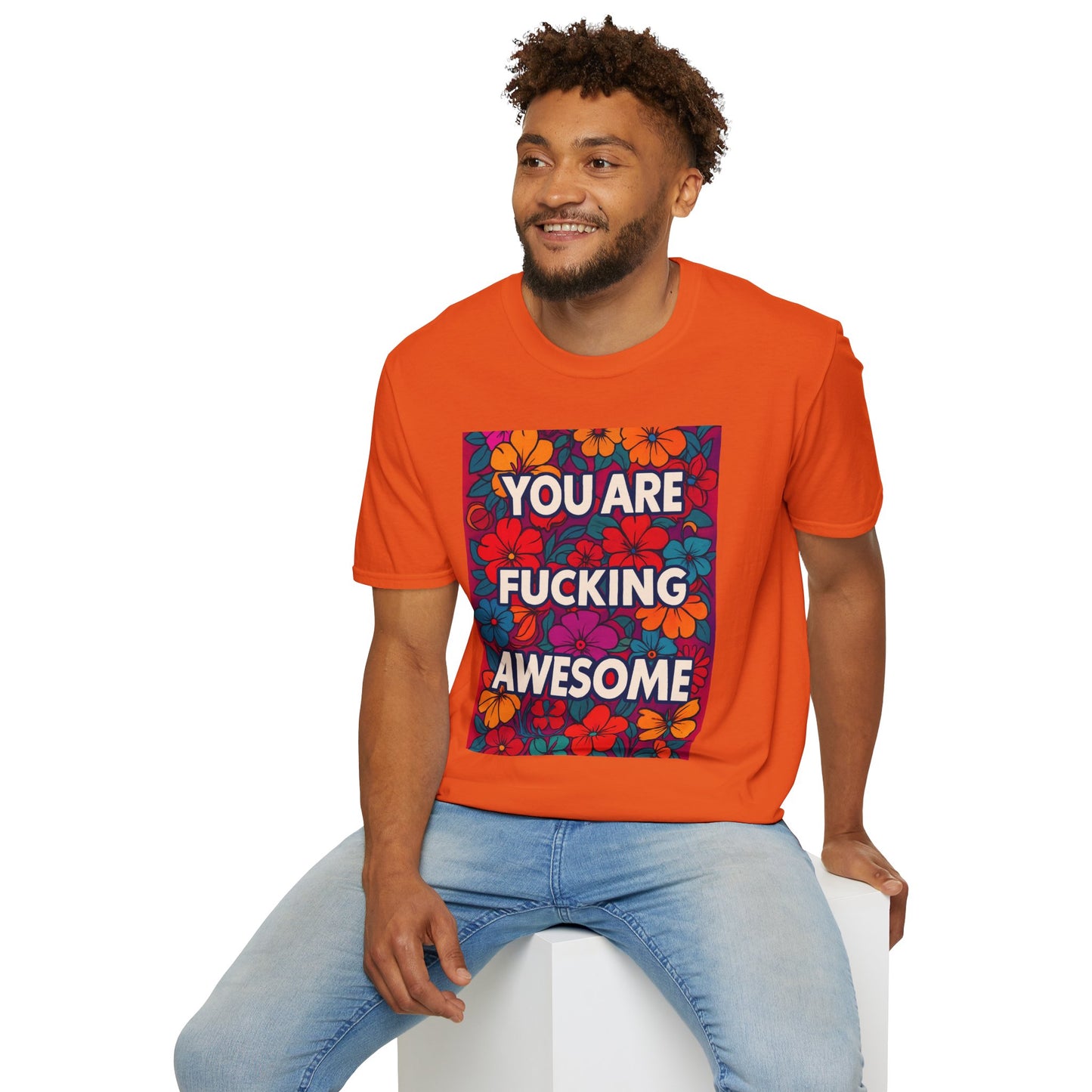 Colorful Inspirational Graphic T-Shirt, You Are Awesome Tee, Gift for Friends, Motivational Shirt, Casual Wear, Summer Vibes