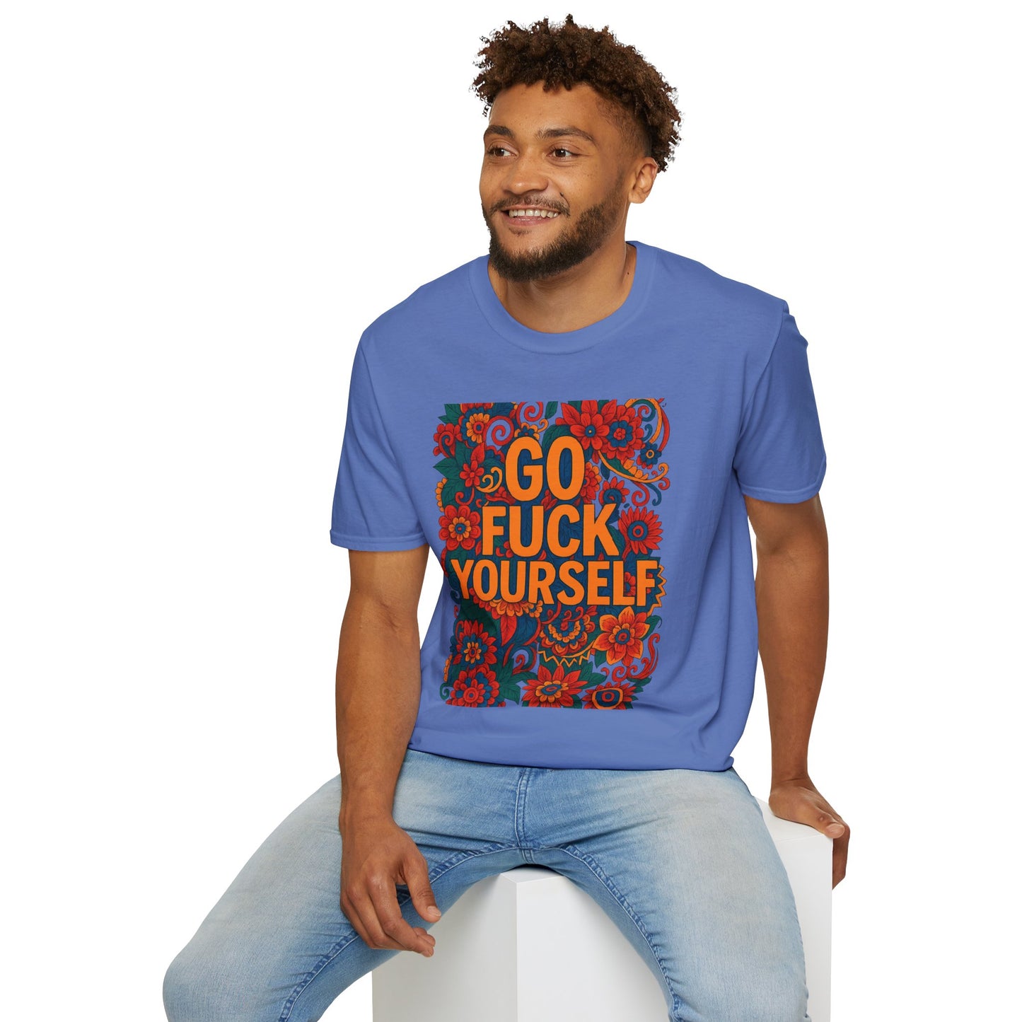 Bold Floral Graphic Tee | Go Fuck Yourself Shirt, Casual Wear, Funny Gift, Unique T-Shirt, Self-Expression Apparel