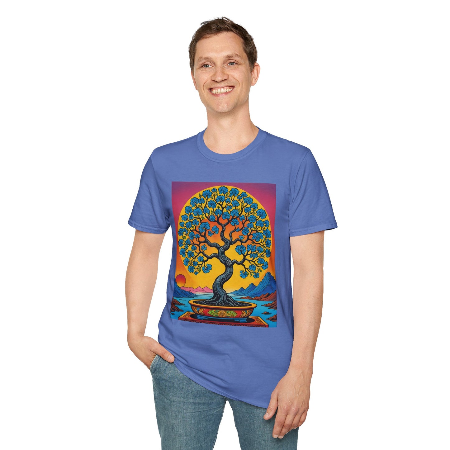 Spiritual Tree Graphic T-Shirt | Unisex Softstyle Tee | Nature Lover Gift | Bohemian Apparel | Yoga Shirt | Eco-Friendly Clothing | Art Tee
