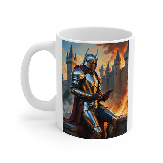 Medieval Knight Coffee Mug Clancy Tees Fantasy Warrior Ceramic Mug Castle Siege Gift For Gamers
