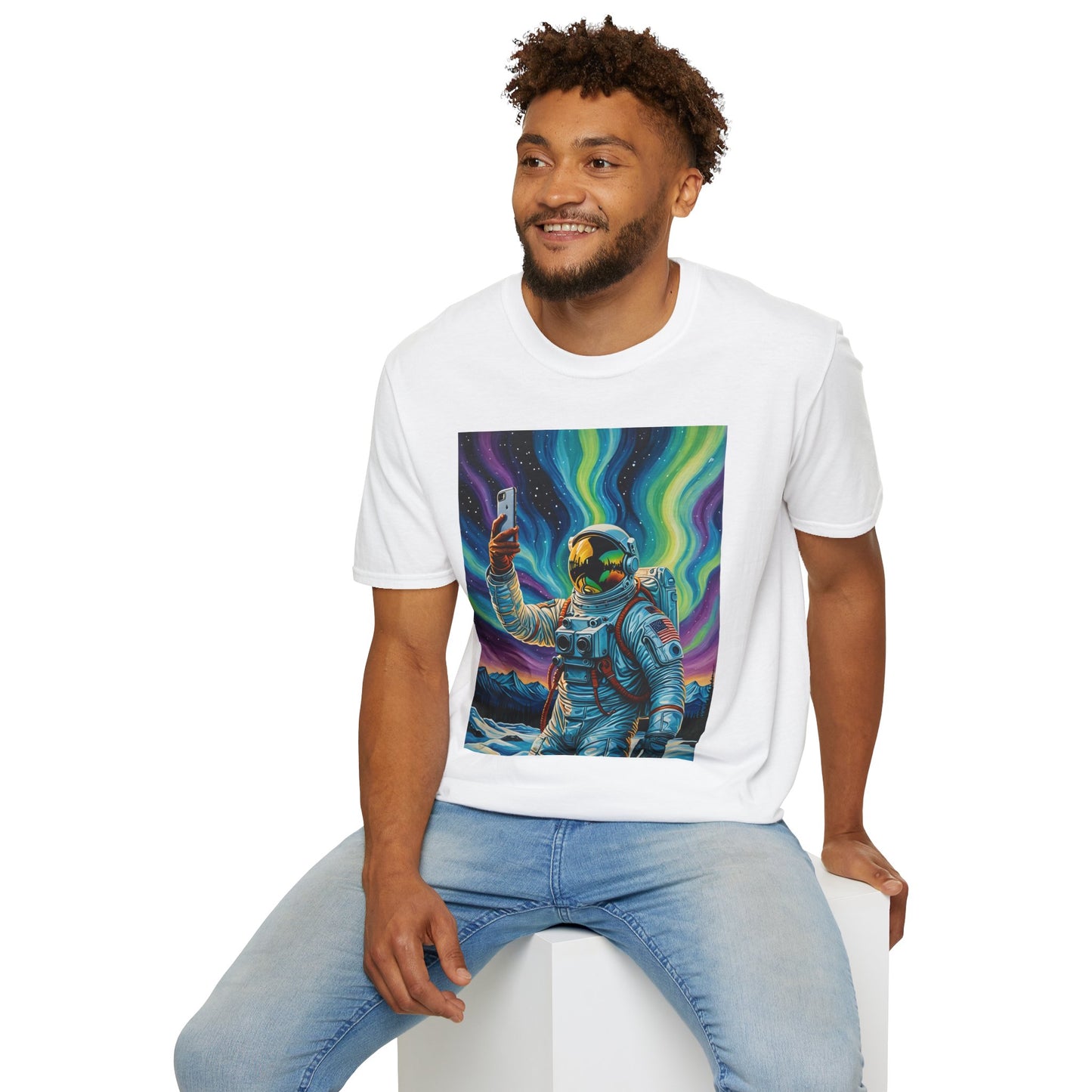 Vibrant Astronaut T-Shirt - Cosmic Vibes, Space Lover Gift, Unisex Casual Wear, Unique Graphic Tee, Festival Fashion