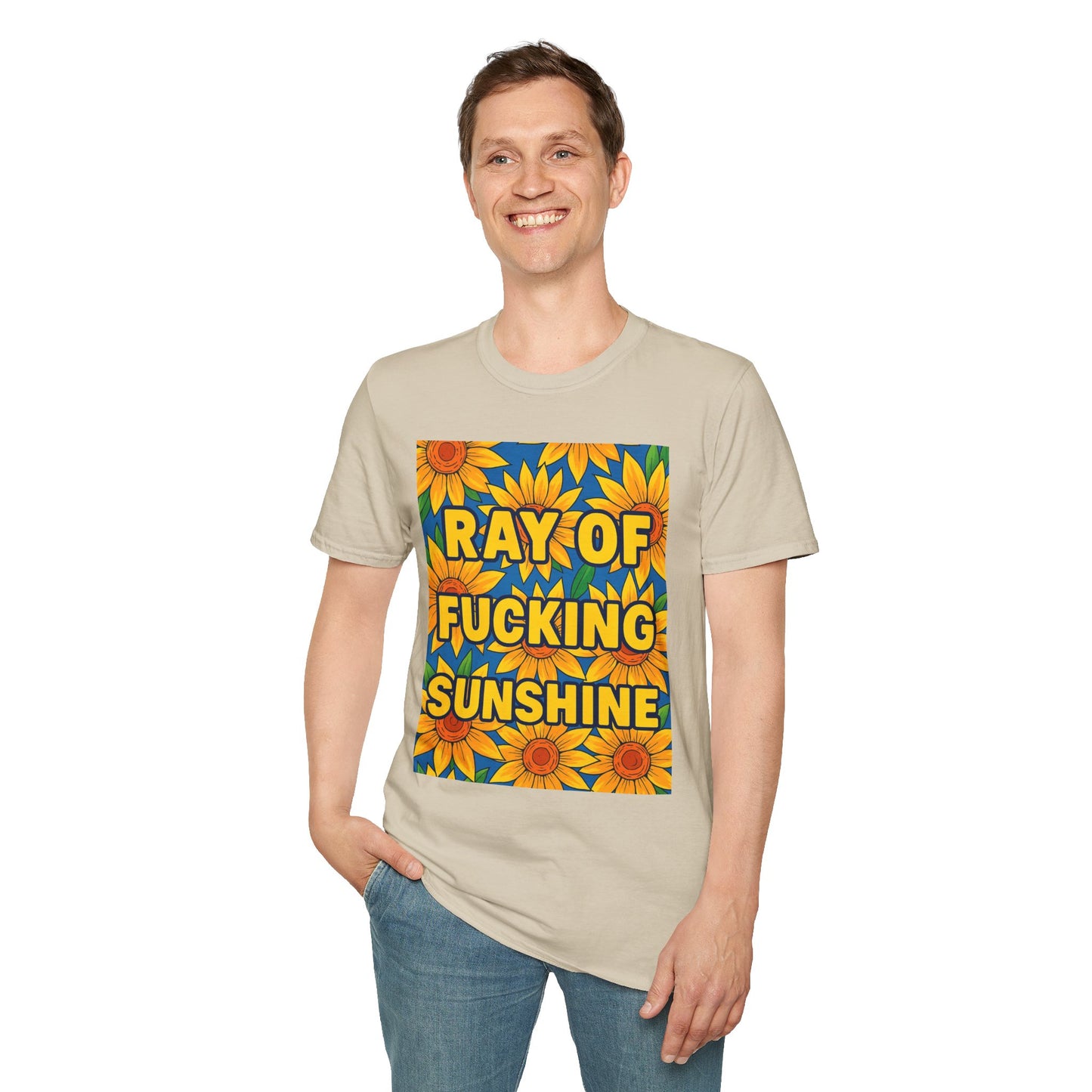 Cheerful Graphic Tee: "Ray of Fucking Sunshine" Unisex Softstyle T-Shirt | Gift for Friends, Casual Wear, Summer Vibes, Birthday Gift, [...]