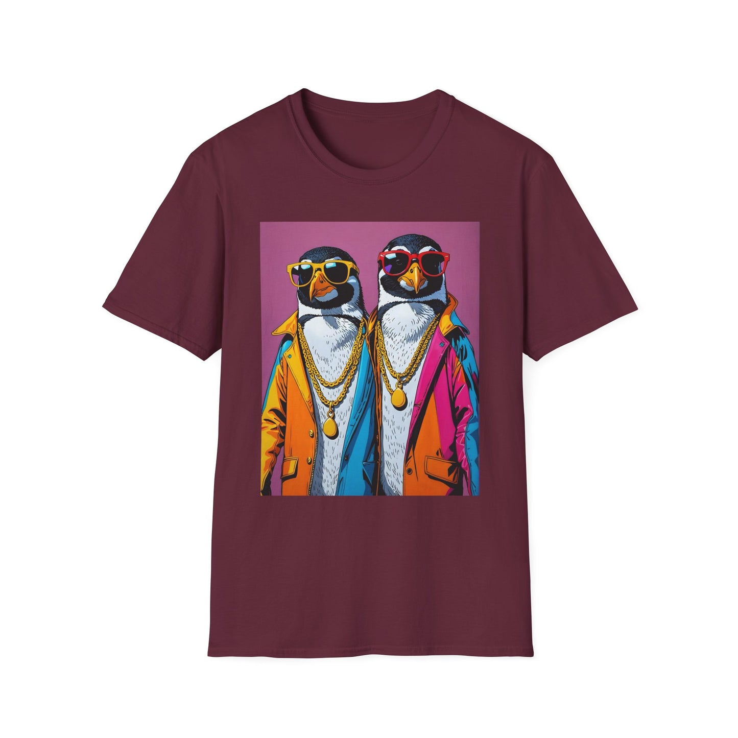 Cool Penguin Shirt – Funny Hip Hop Penguin Graphic Tee – Gift for Animal Lovers, Streetwear Fans, and People Who Stay Icy Year-Round