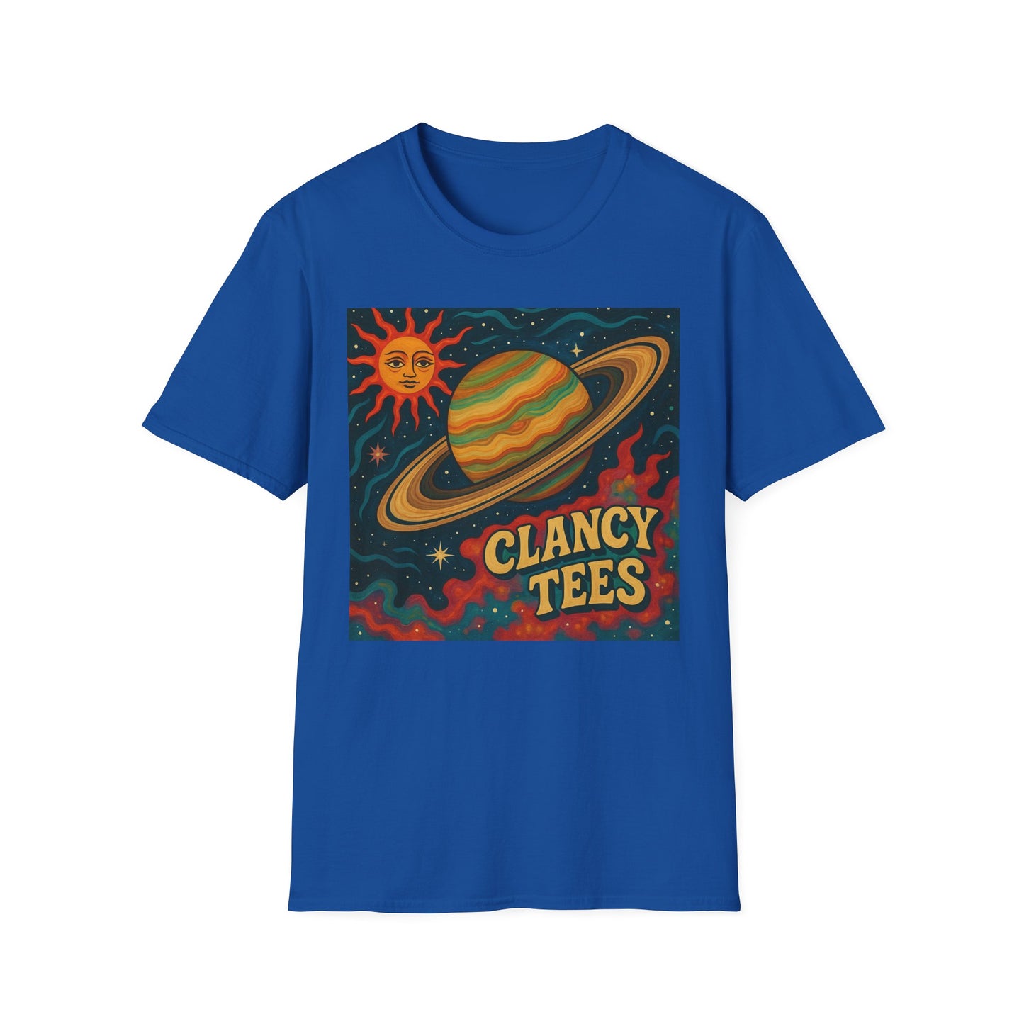 Saturn Sun Shirt – Retro Psychedelic Planet Graphic Tee with Groovy Outer Space Art – Gift for Astronomers, Daydreamers, and Cosmic Wanderers