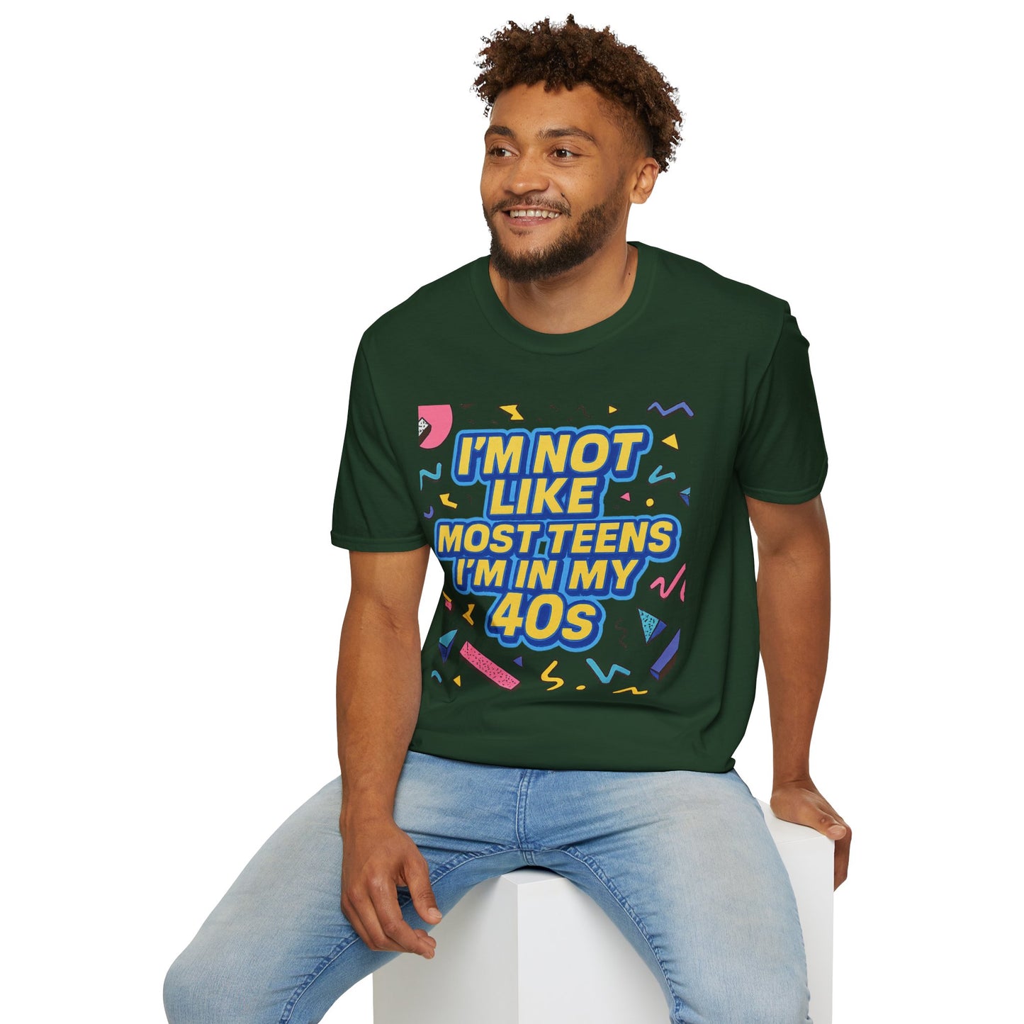 I’m Not Like Most Teens I’m in My 40s Shirt Funny Retro Tee Gift for Middle Aged Millennials Gen X Humor Nostalgia Shirt for Aging with Attitude