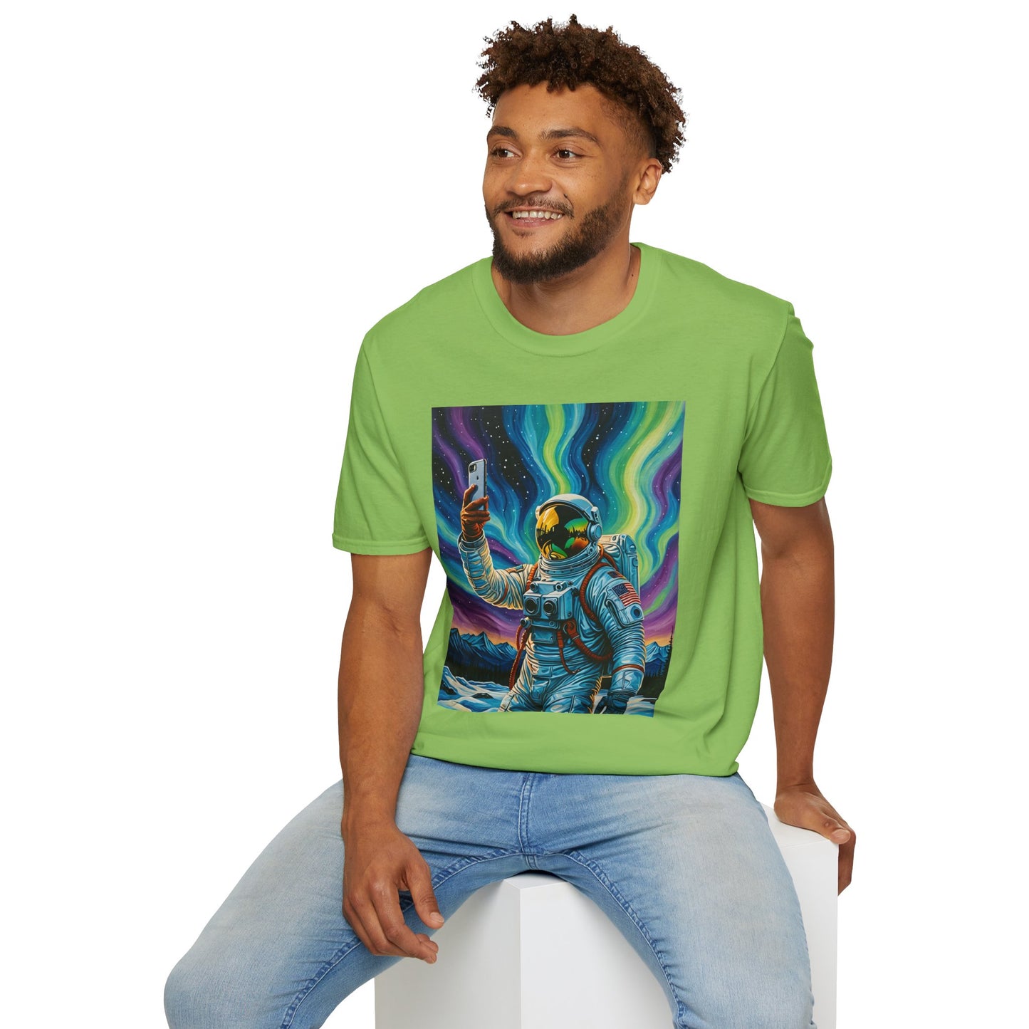 Vibrant Astronaut T-Shirt - Cosmic Vibes, Space Lover Gift, Unisex Casual Wear, Unique Graphic Tee, Festival Fashion