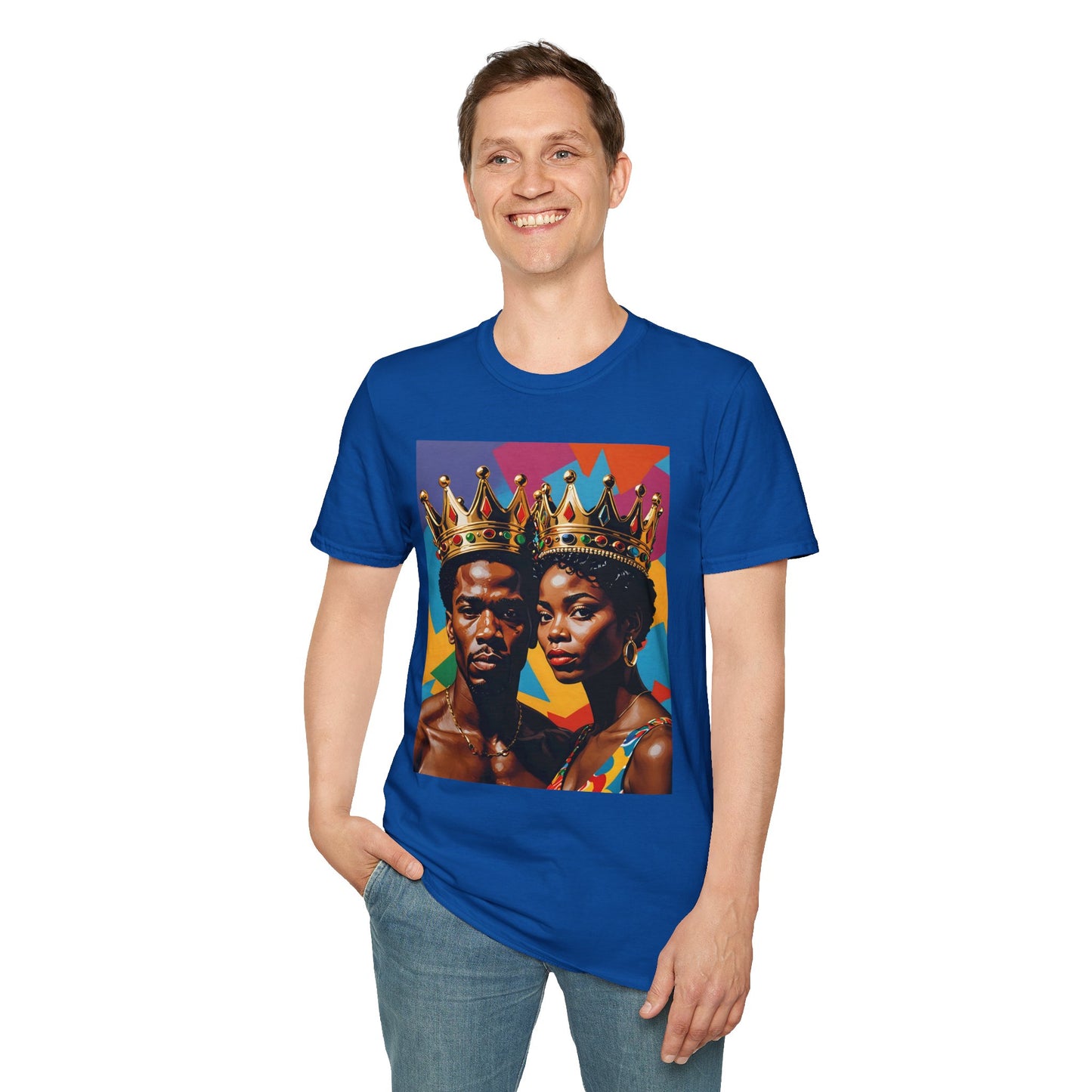 Royalty Crown T-Shirt Afrocentric Power Graphic Tee Black King Queen Shirt Bold Statement Apparel Gift for Couples Gift for Friends Gift for Culture Lovers