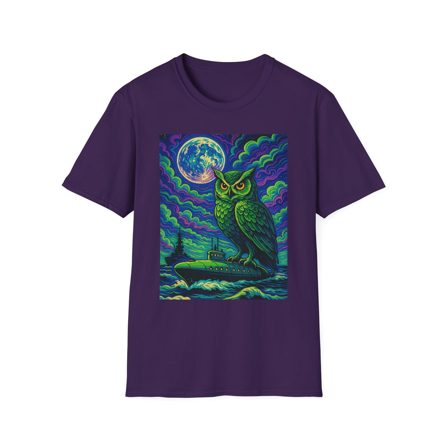 Psychedelic Owl T-Shirt – Trippy Moonlight Animal Tee – Gift for Night Owls, Nature Lovers, Surreal Art Fans & Creatures of the Cosmic Forest