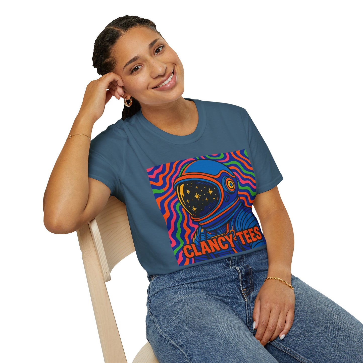 Cosmic Astronaut T-Shirt - Unisex Softstyle Tee, Space Lover Gift, Retro Vibes, Festival Wear, Graphic Tee