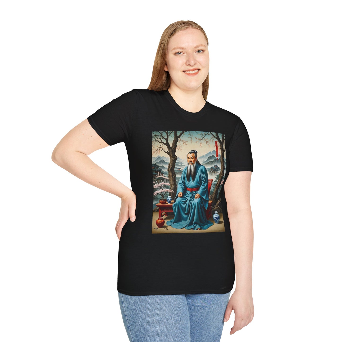 Ancient Scholar T-Shirt Eastern Wisdom Graphic Tee Traditional Art Shirt Gift for History Buffs Gift for Philosophy Fans Timeless Cultural Artwork