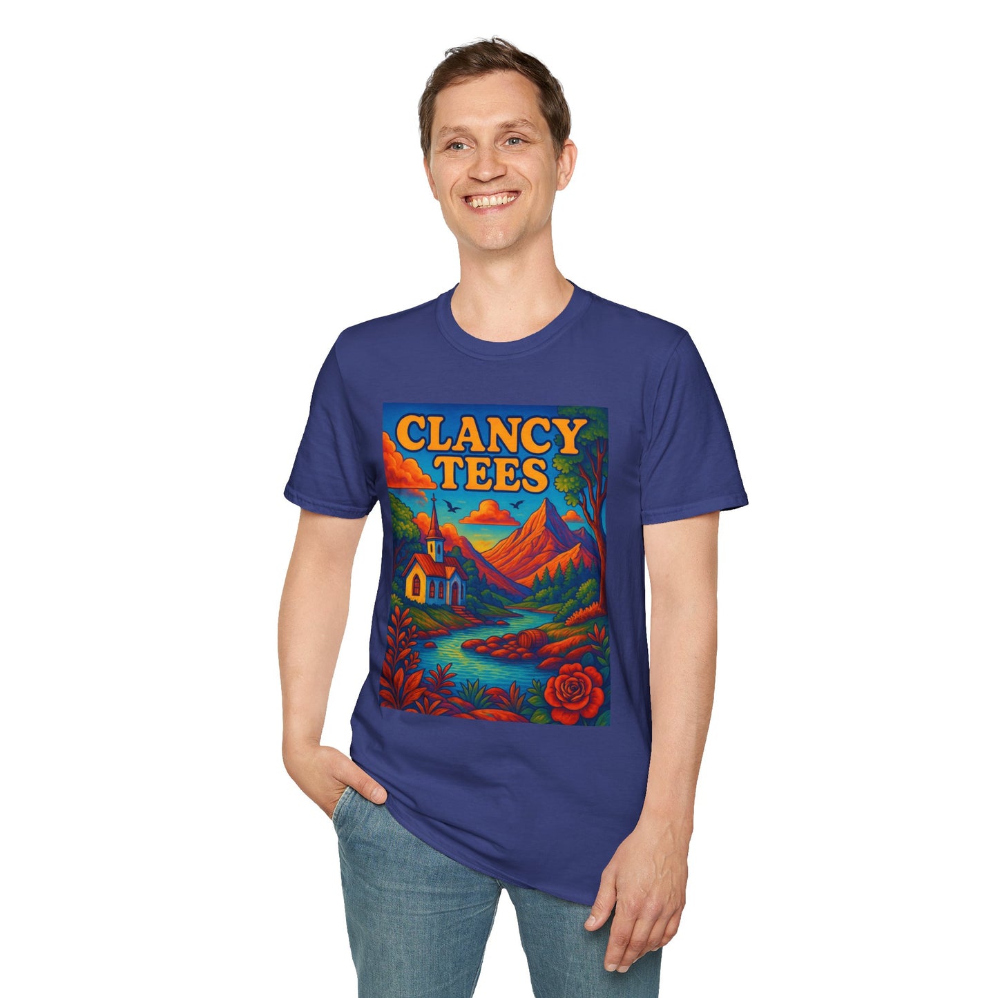 Vibrant Scenic Unisex T-Shirt, Outdoor Adventure Tee, Nature Lover Apparel, Art-Inspired Casual Wear, Gift for All Occasions, Clancy Tees