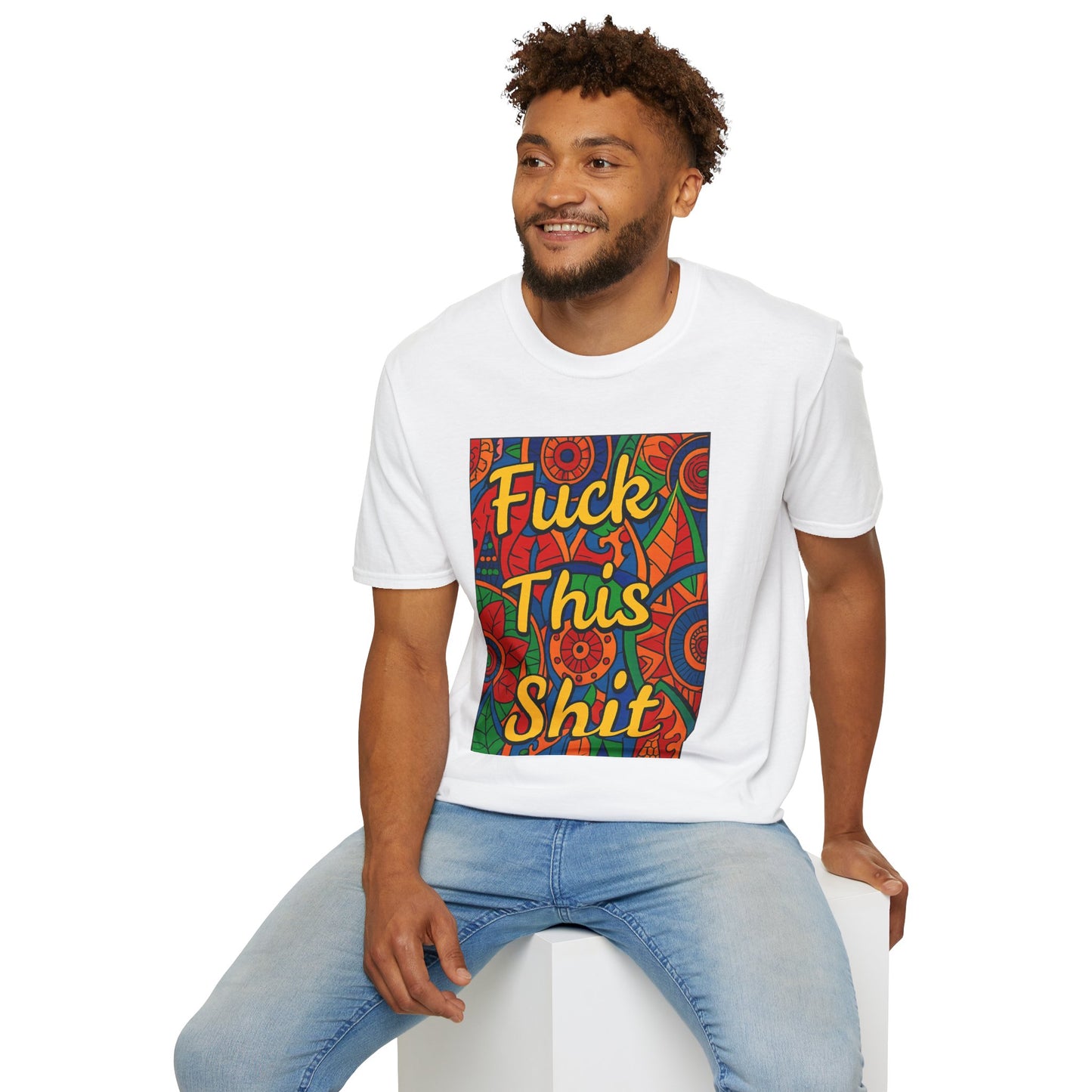 Vibrant Statement Tee - "Fuck This Shit" Unisex Softstyle T-Shirt, Casual Wear, Gift for Friends, Fun Graphic Shirt, Bold Expression