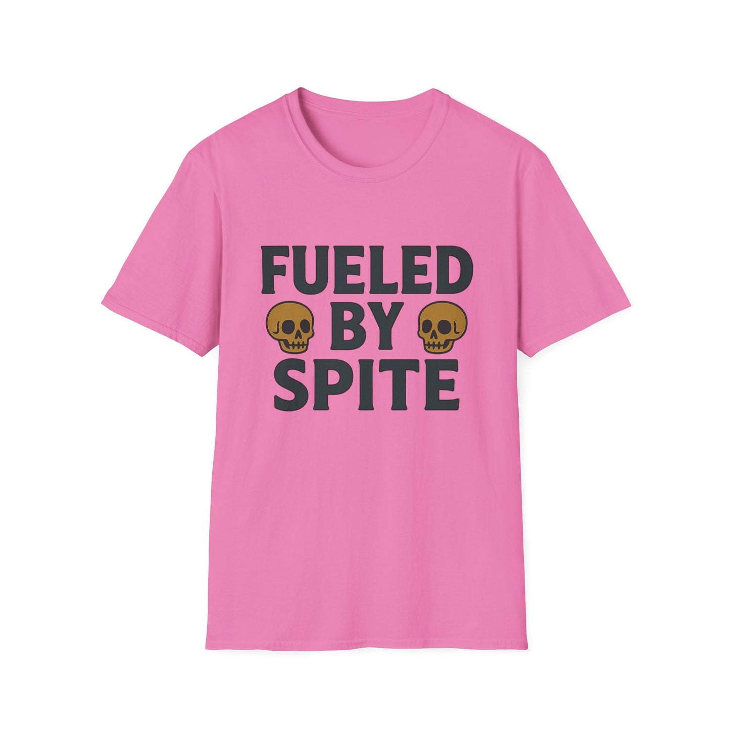 Fueled by Spite Unisex Softstyle T-Shirt, Funny Graphic Tee, Goth Aesthetic Shirt, Gifts for Spiteful Friends, Casual Wear