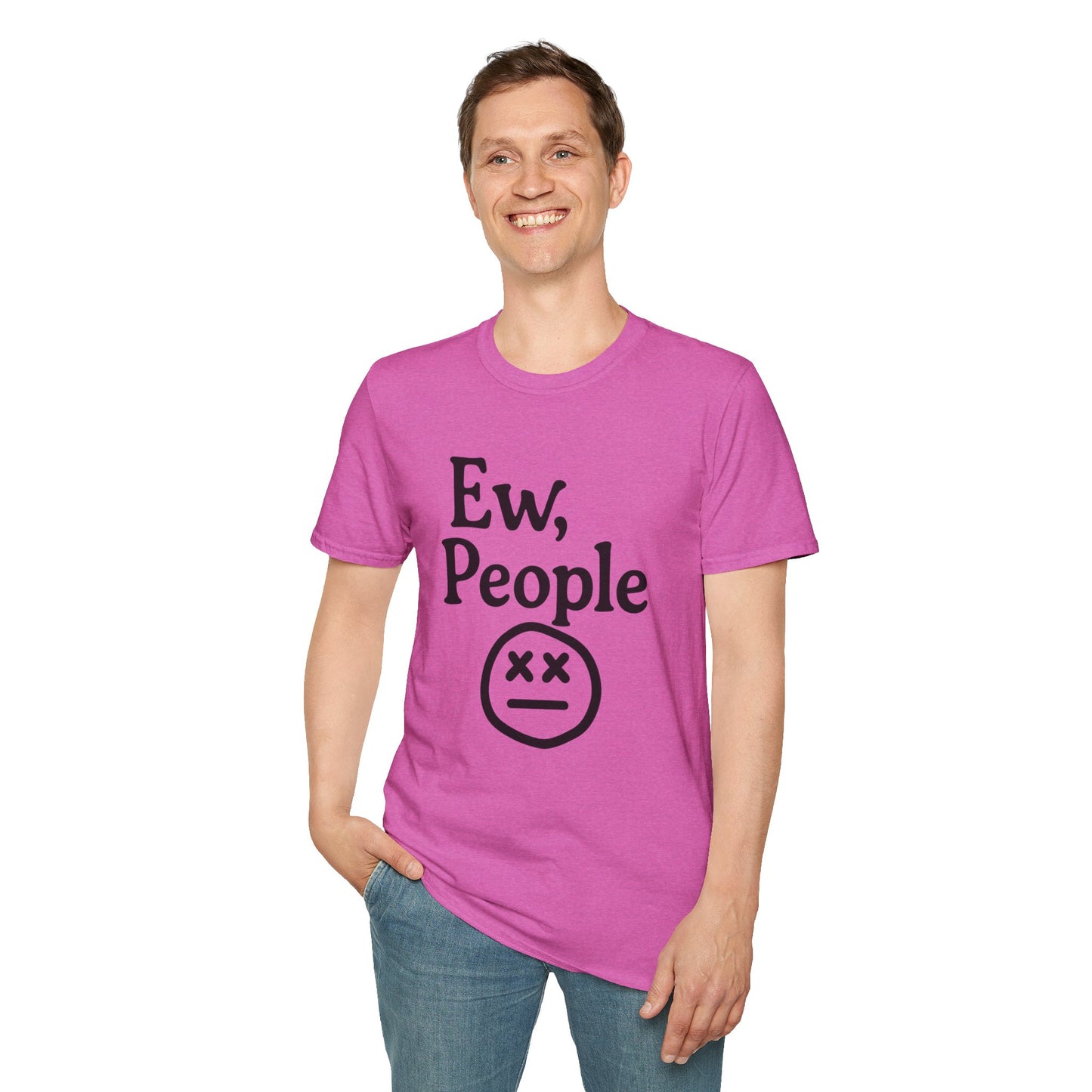 Ew, People Unisex Softstyle T-Shirt | Funny Graphic Tee for Introverts, Gift for Friends, Casual Wear, Comfortable Everyday Shirt