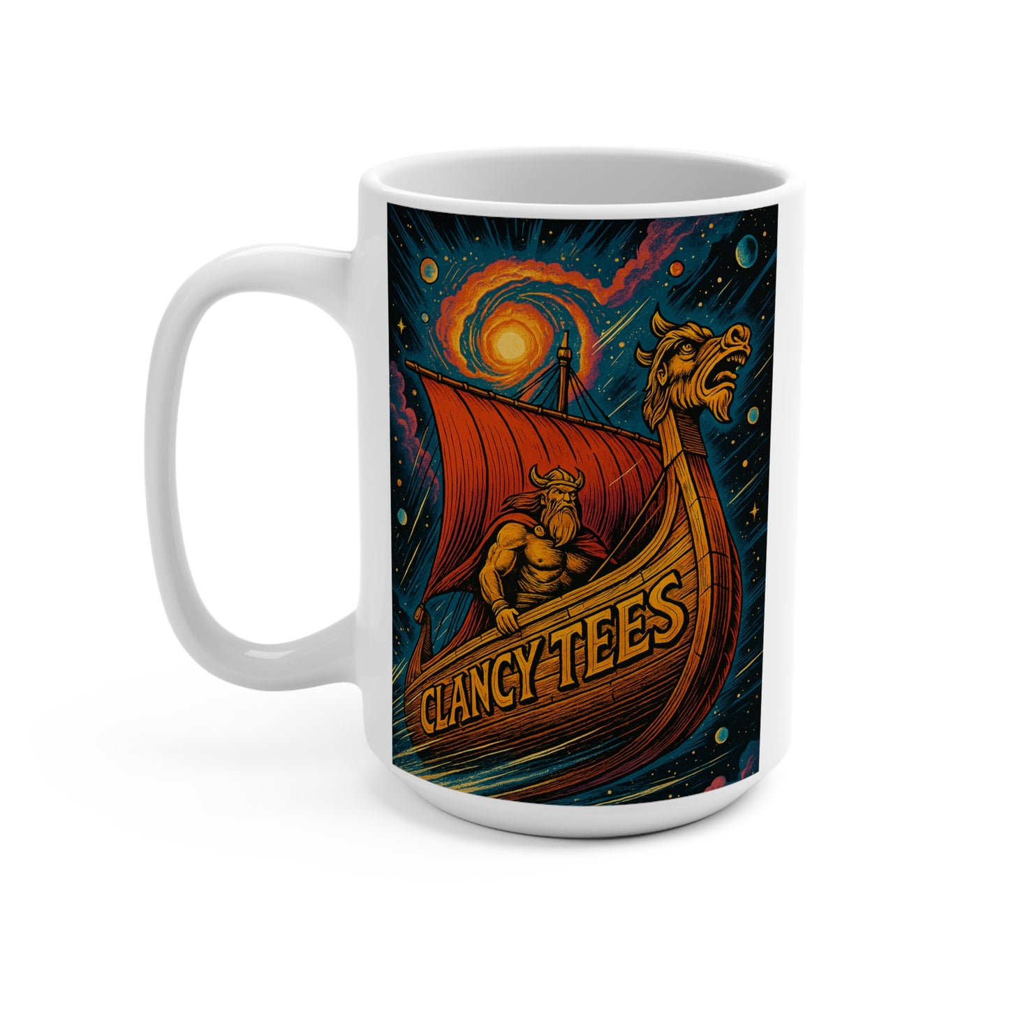 Viking Longship Mug Norse Mythology Coffee Cup Warrior Art Gift For History Fans