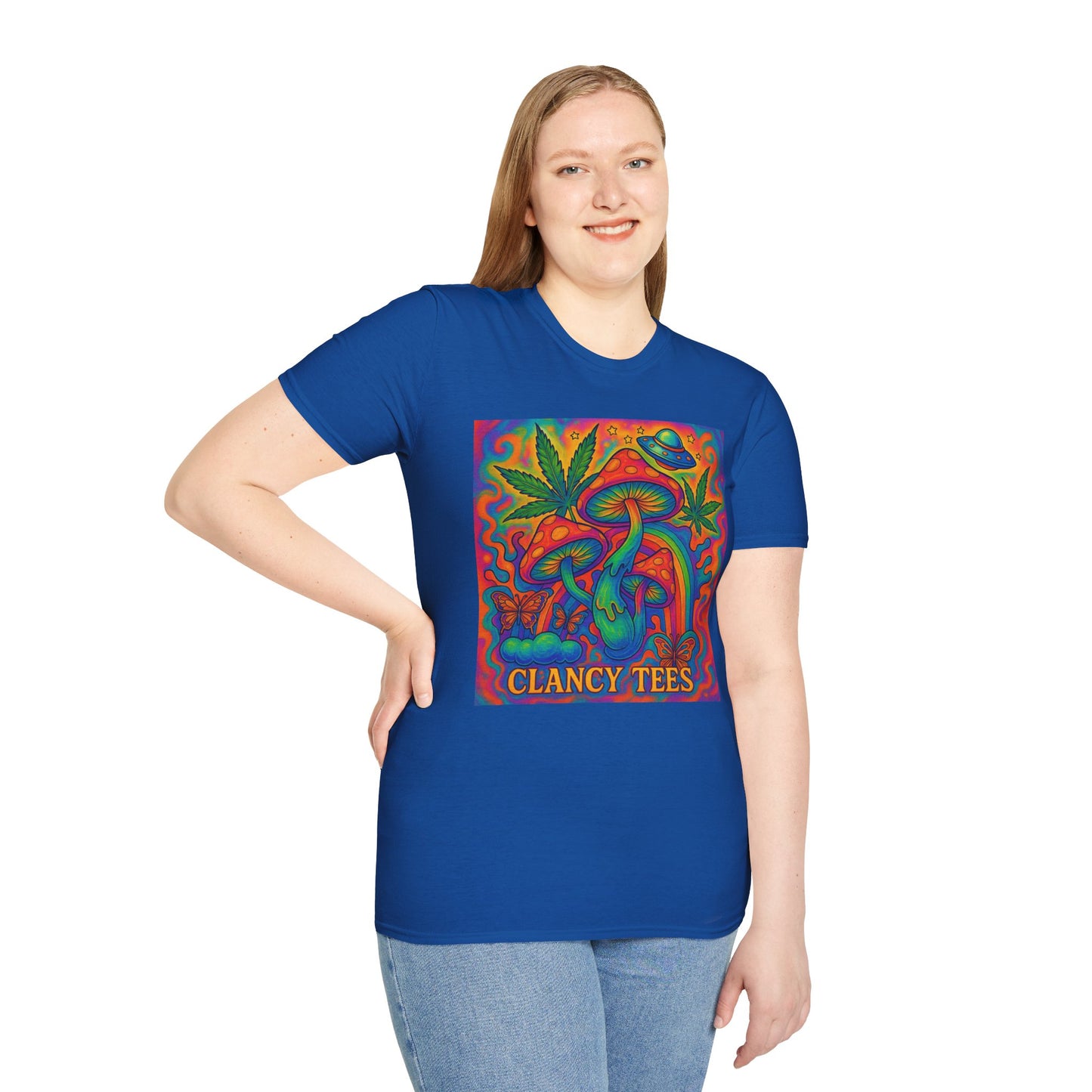 Colorful Psychedelic T-Shirt, Fun Graphic Tee for Music Festivals, Unique Gift for Friends, Retro Style Shirt, Unisex Softstyle Tee