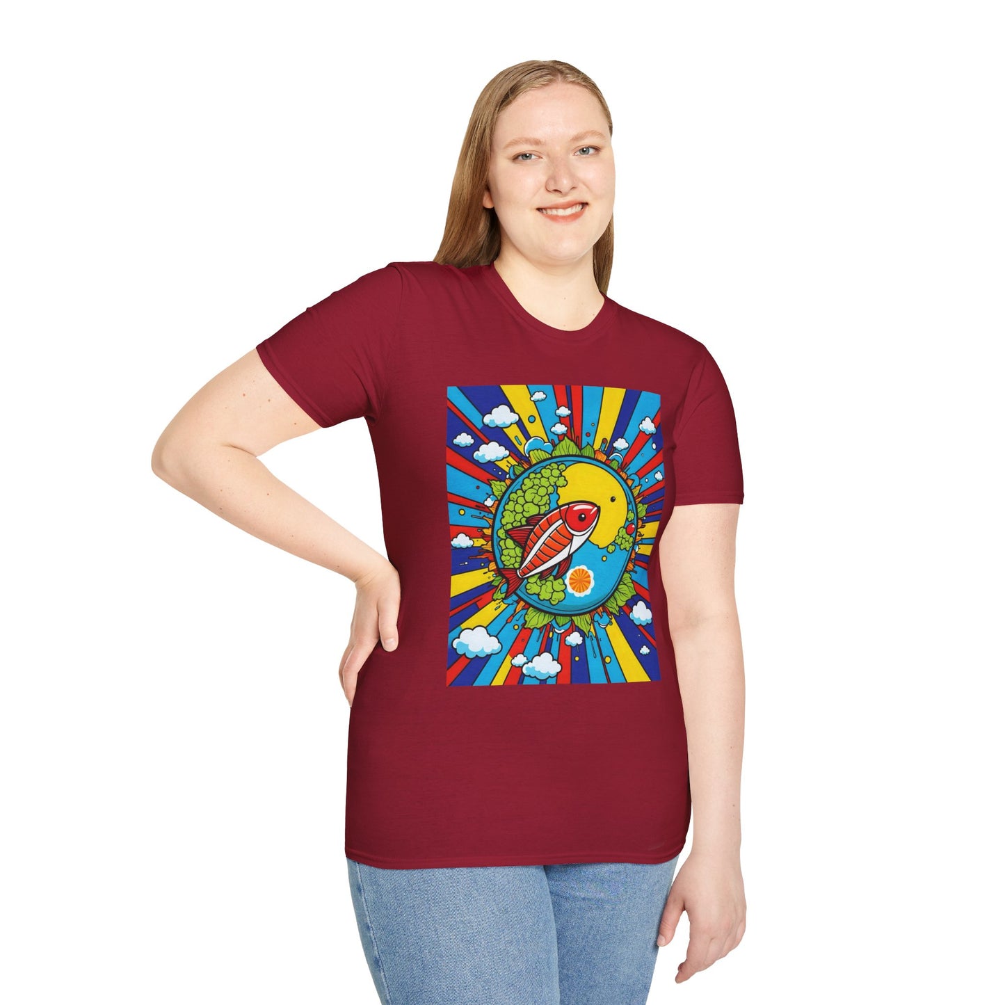 Trippy Sushi Shirt for Foodies Gift for Psychedelic Art Fans Funny Unisex Japanese Graphic Tee