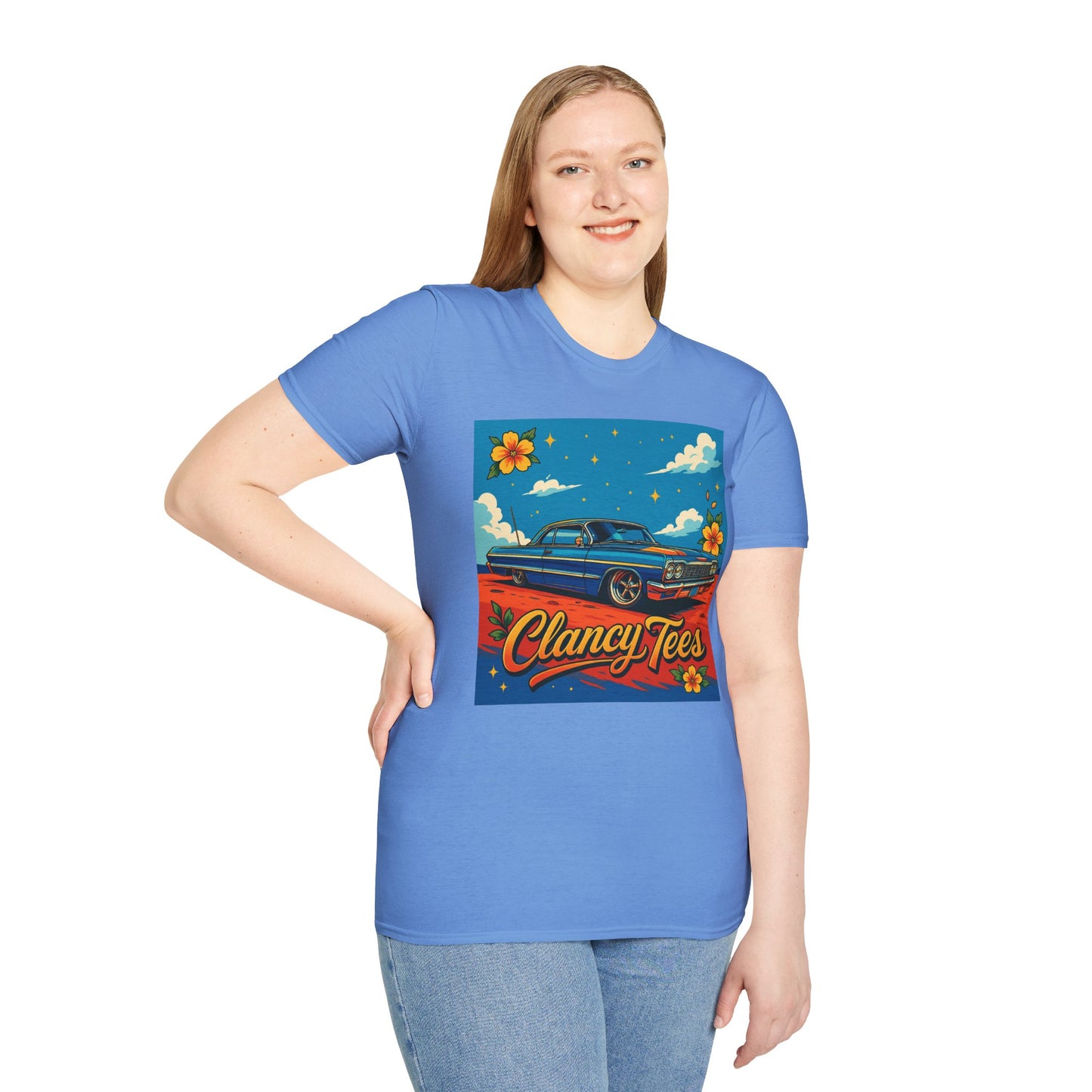 Lowrider Car Retro Shirt – Chicano Style Graphic Tee – Gift for Classic Car Lovers, Vintage Culture Fans, and Custom Car Aesthetic Addicts