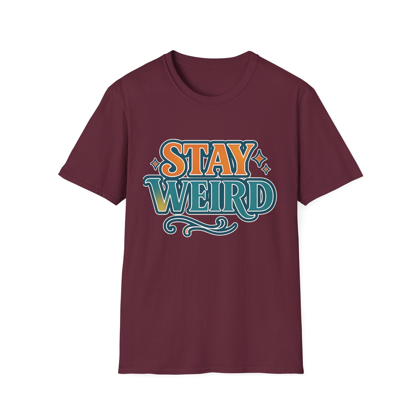Stay Weird Unisex Softstyle T-Shirt - Fun Graphic Tee, Quirky Apparel, Gift for Friends, Casual Wear, Unique Style
