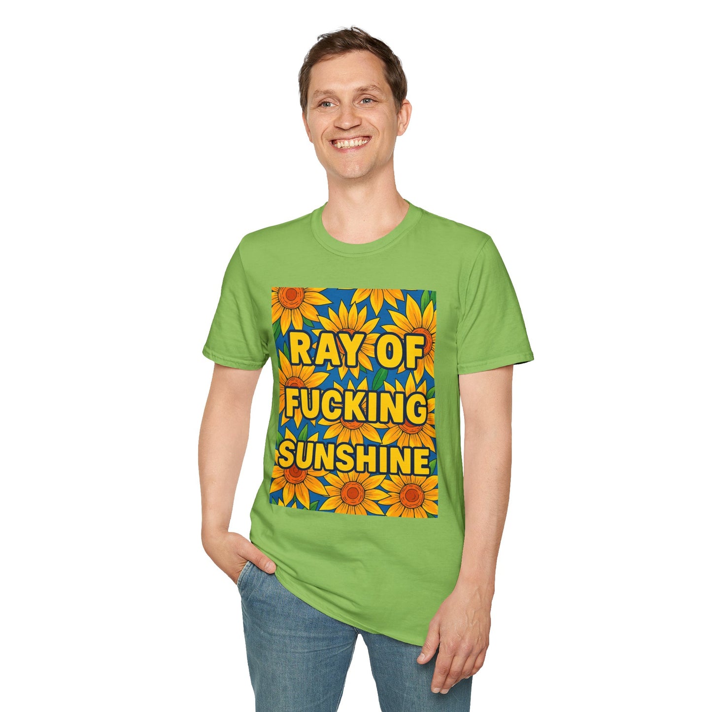 Cheerful Graphic Tee: "Ray of Fucking Sunshine" Unisex Softstyle T-Shirt | Gift for Friends, Casual Wear, Summer Vibes, Birthday Gift, [...]