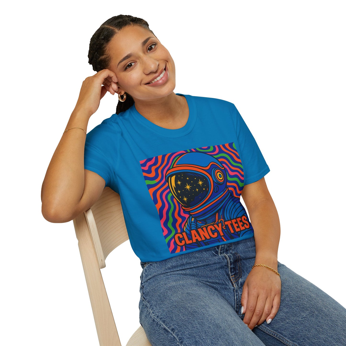 Cosmic Astronaut T-Shirt - Unisex Softstyle Tee, Space Lover Gift, Retro Vibes, Festival Wear, Graphic Tee