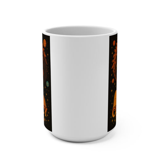 Afrofuturist Coffee Mug 15oz Ceramic Cup Black Girl Magic Cosmic Drinkware Astrology Inspired Galaxy Art For Morning Coffee Tea And Hot Beverages