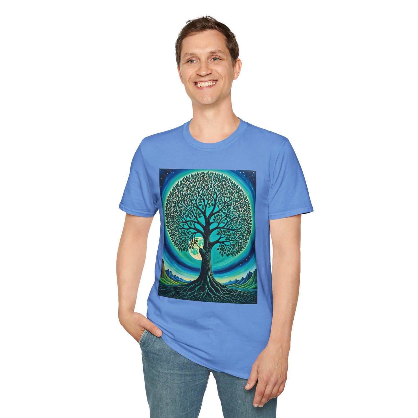Tree of Life T-Shirt – Cosmic Nature Graphic Tee – Gift for Spiritual Friends, Psychedelic Art Lovers, and Mindful Hippie Souls