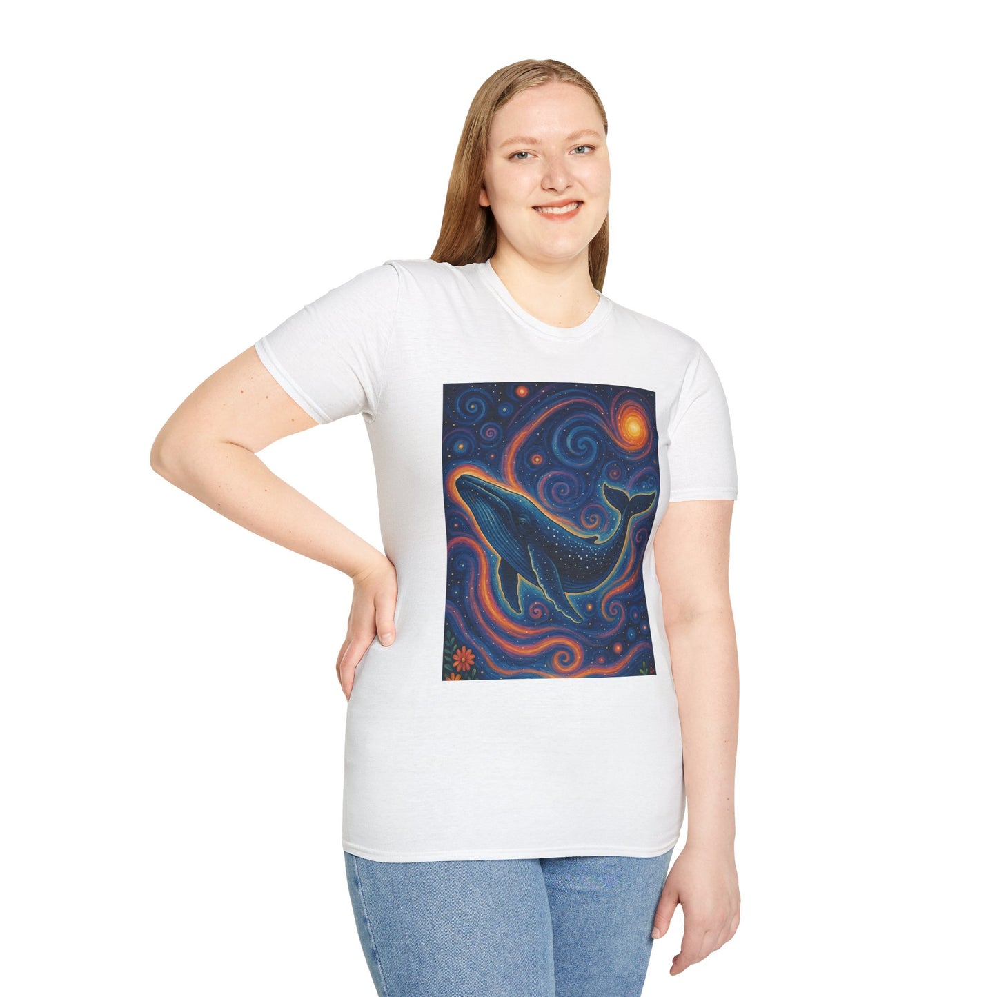 Cosmic Whale T-Shirt – Surreal Space Ocean Graphic Tee – Spiritual Whale Shirt Gift for Dreamers, Stargazers, Nature Nerds & Trippy Art Collectors