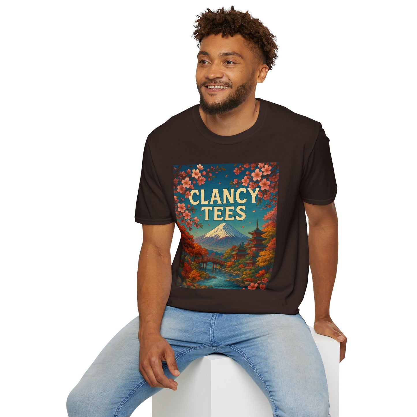 Clancy Tees Unisex Softstyle T-Shirt - Japanese Landscape Design, Gift for Nature Lovers, Vintage Aesthetic Tee, Casual Wear, Art [...]