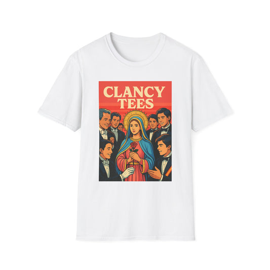 Vintage Virgin Mary Graphic T-Shirt, Softstyle Madonna Tee for Casual Wear, Perfect Gift for Holidays, Retro Clothing, Unisex Tees