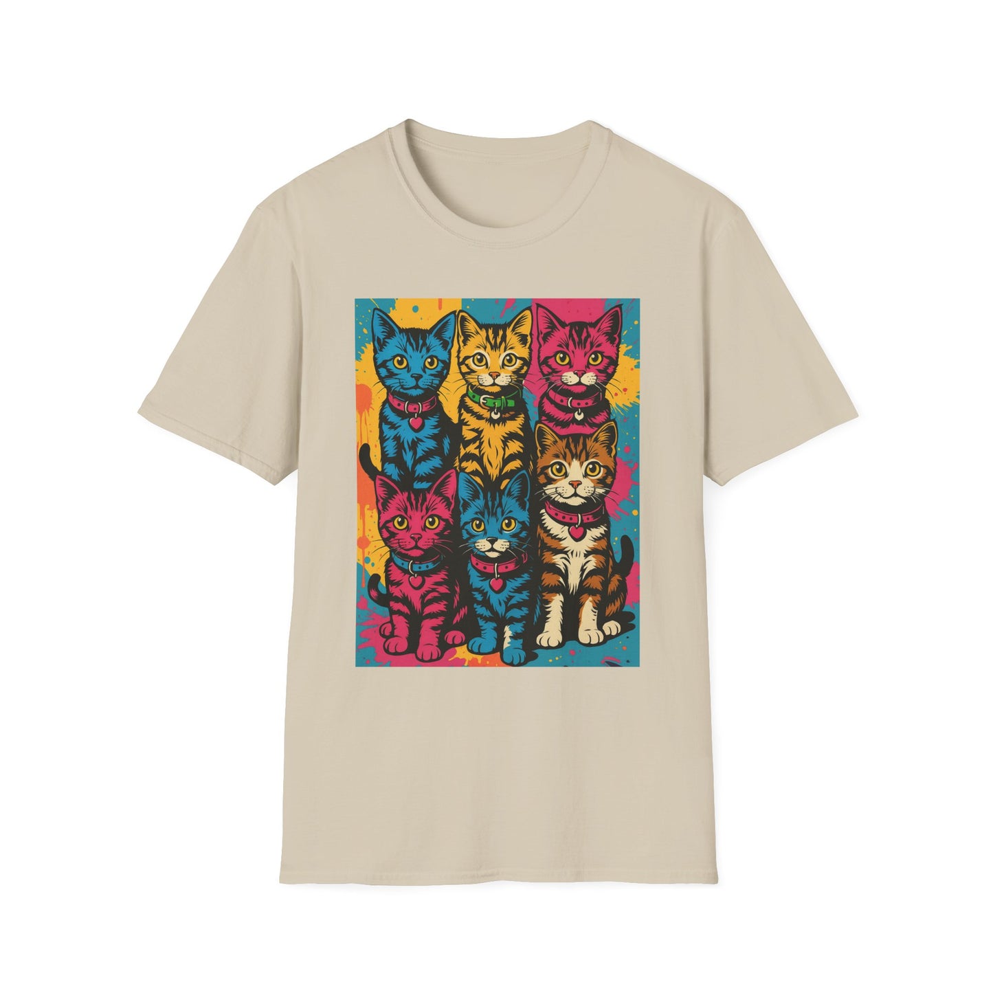 Rainbow Cats Art Shirt – Colorful Cat Lover Tee for Feline Fans – Funny Gift for Cat Moms, Pet Parents, Weird Cat People & Whimsical Animal Aesthetic