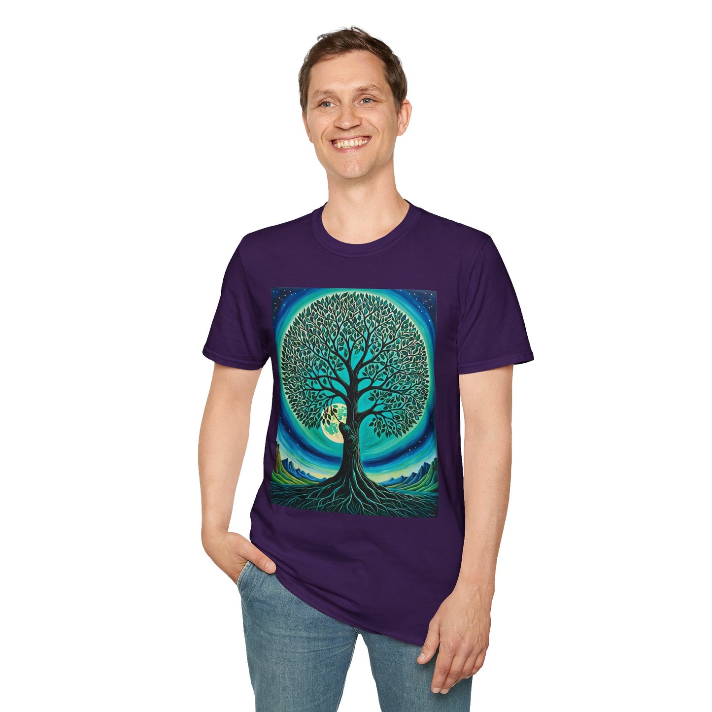 Tree of Life T-Shirt – Cosmic Nature Graphic Tee – Gift for Spiritual Friends, Psychedelic Art Lovers, and Mindful Hippie Souls