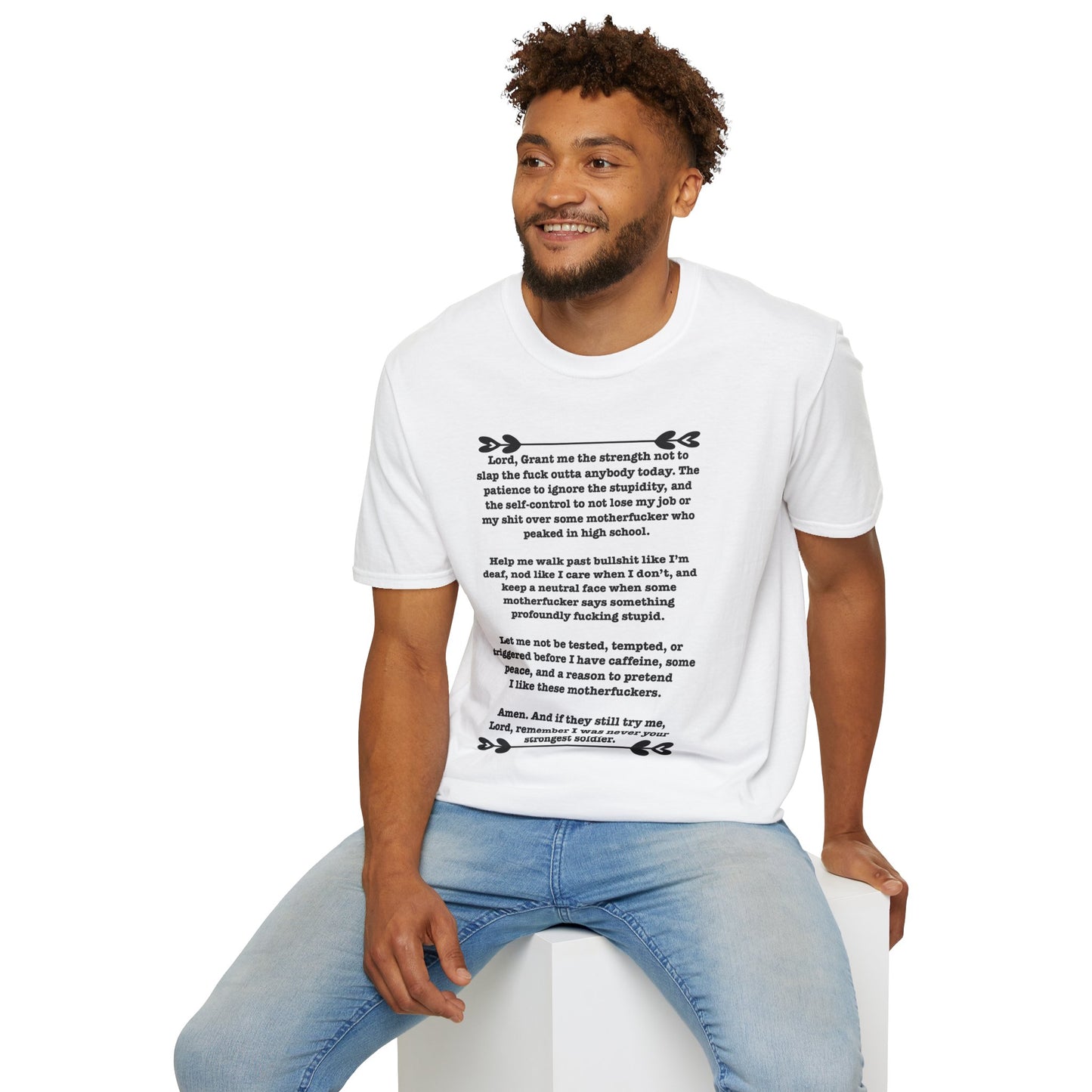 ClancyTees Serenity Prayer T Shirt Funny Profane Graphic Tee Sarcastic Office Humor Shirt