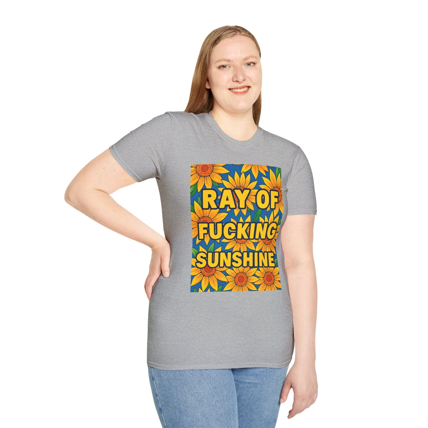 Cheerful Graphic Tee: "Ray of Fucking Sunshine" Unisex Softstyle T-Shirt | Gift for Friends, Casual Wear, Summer Vibes, Birthday Gift, [...]