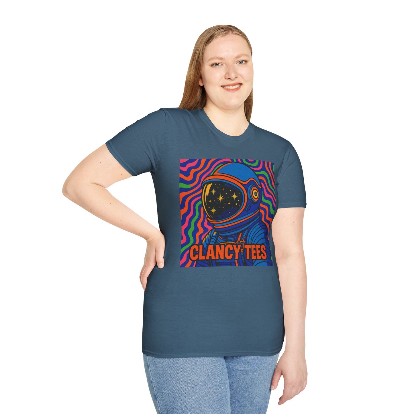 Cosmic Astronaut T-Shirt - Unisex Softstyle Tee, Space Lover Gift, Retro Vibes, Festival Wear, Graphic Tee