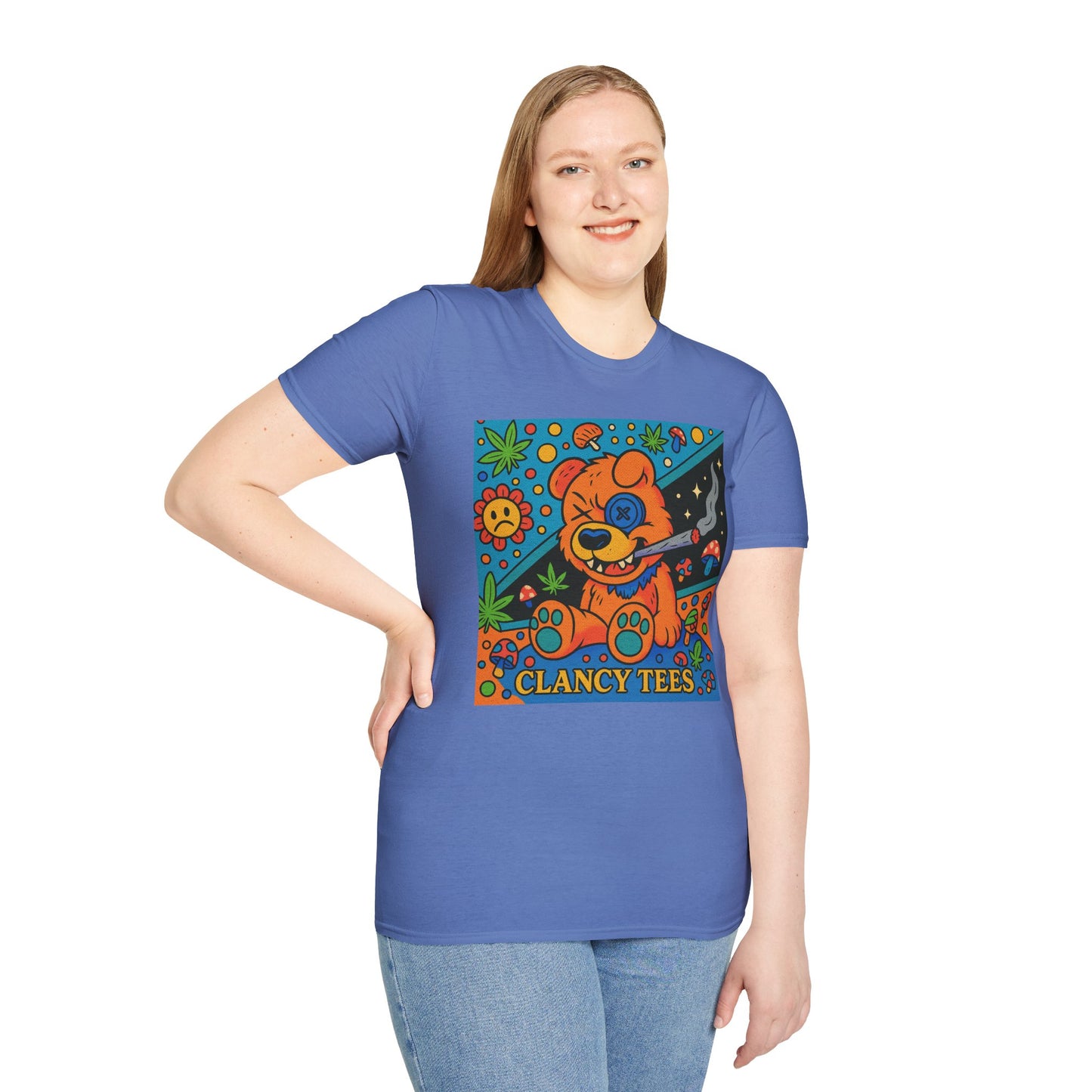 Vibrant Animal Graphic T-Shirt, Casual Tee for Pet Lovers, 420 Friendly Gift, Retro Style, Summer Wear, Fun Everyday Top